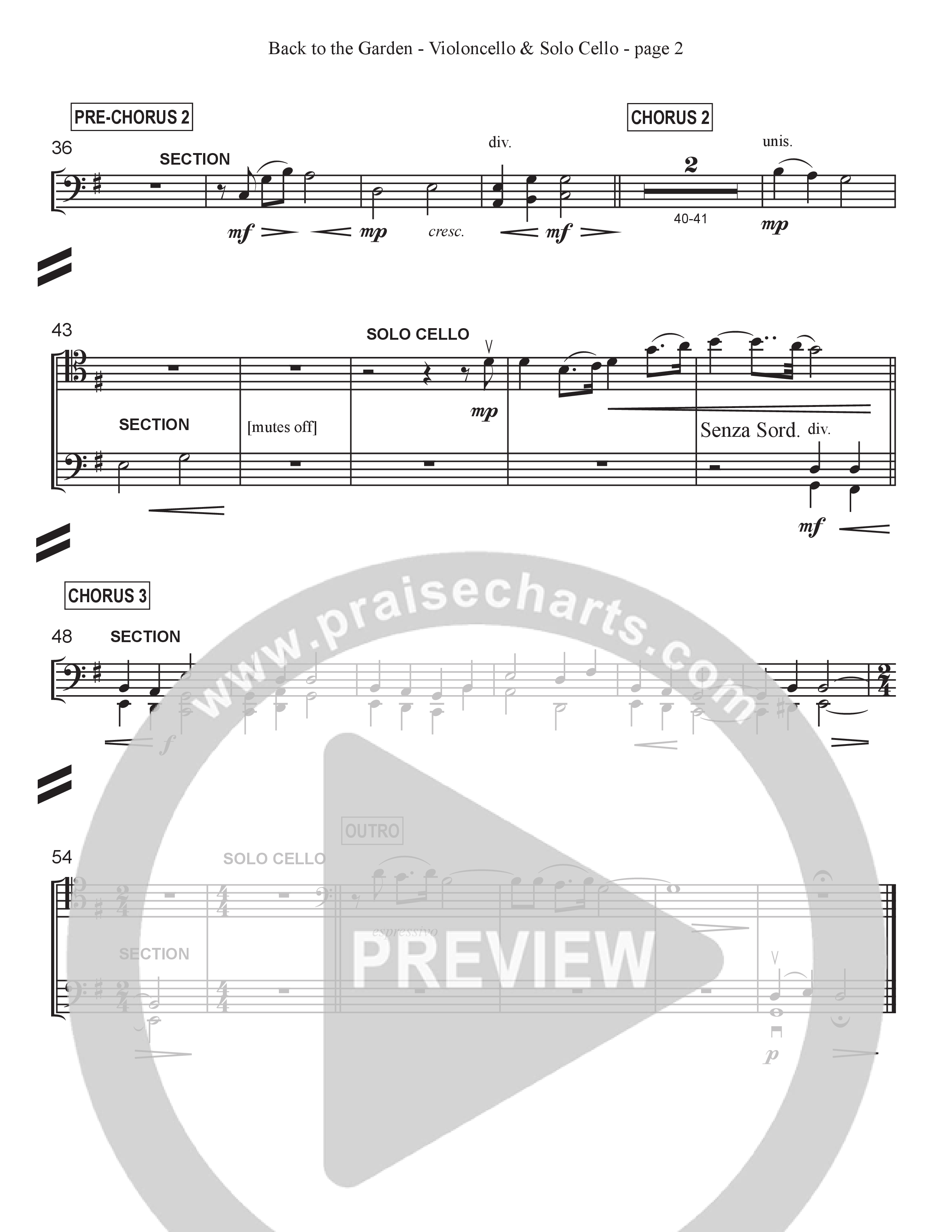 Back To The Garden Violincello (Central Collective / Hannah Frye / Nashville String Machine)