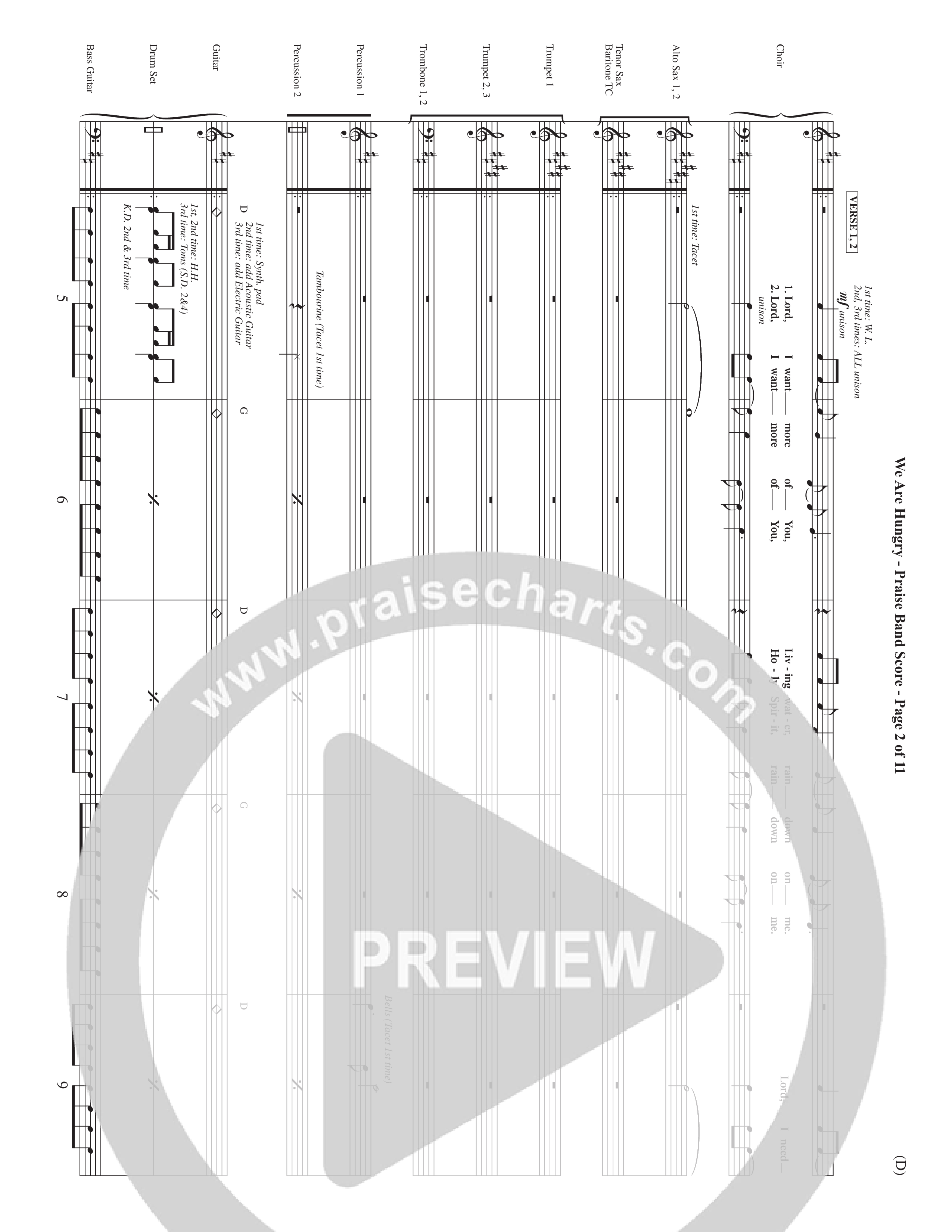 We Are Hungry (Choral Anthem SATB) Conductor's Score (Word Music Choral / Orch. Dave Williamson)