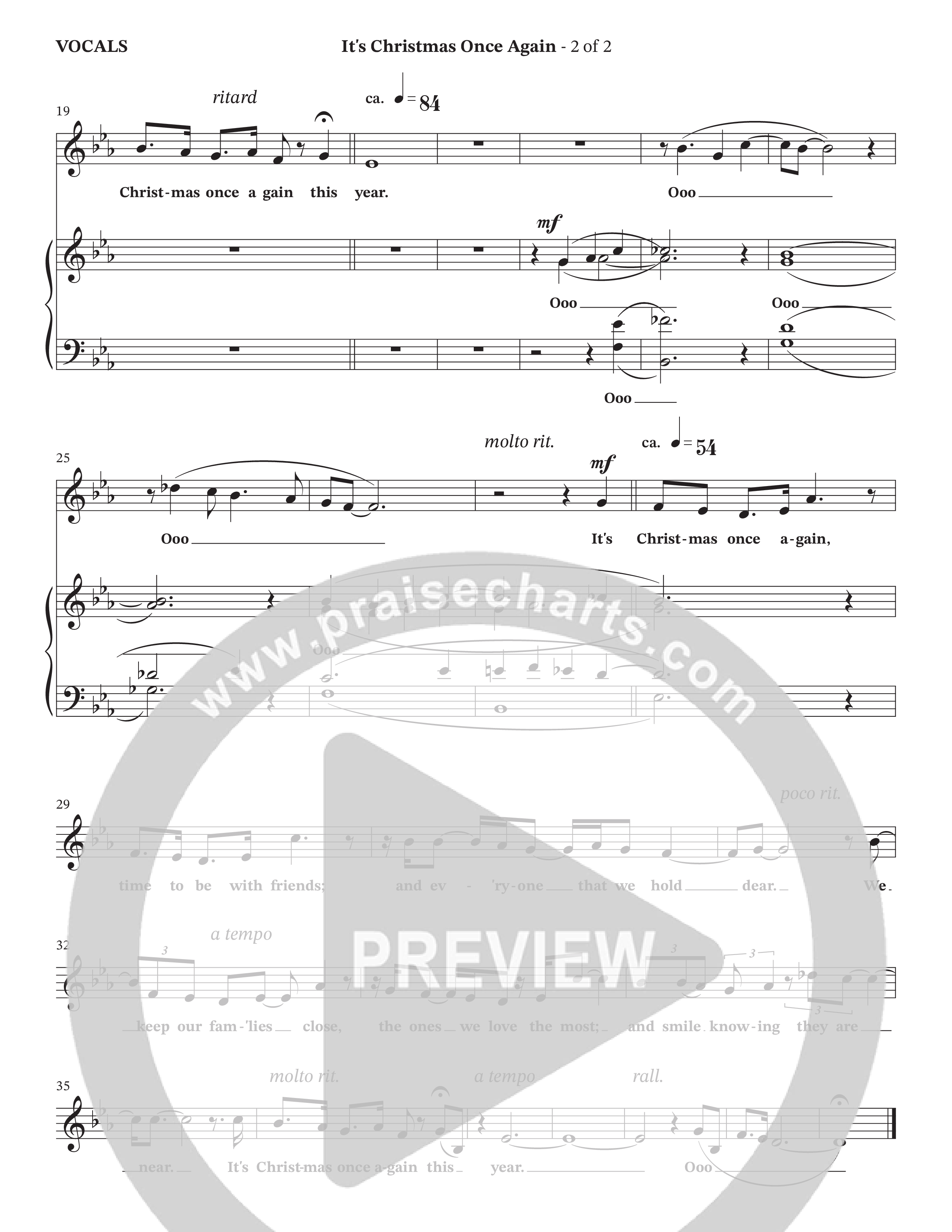 It's Christmas Once Again (Choral Anthem SATB) Choir Sheet (SATB) (The Brooklyn Tabernacle Choir / Arr. Carol Cymbala / Orch. Oliver Wells)