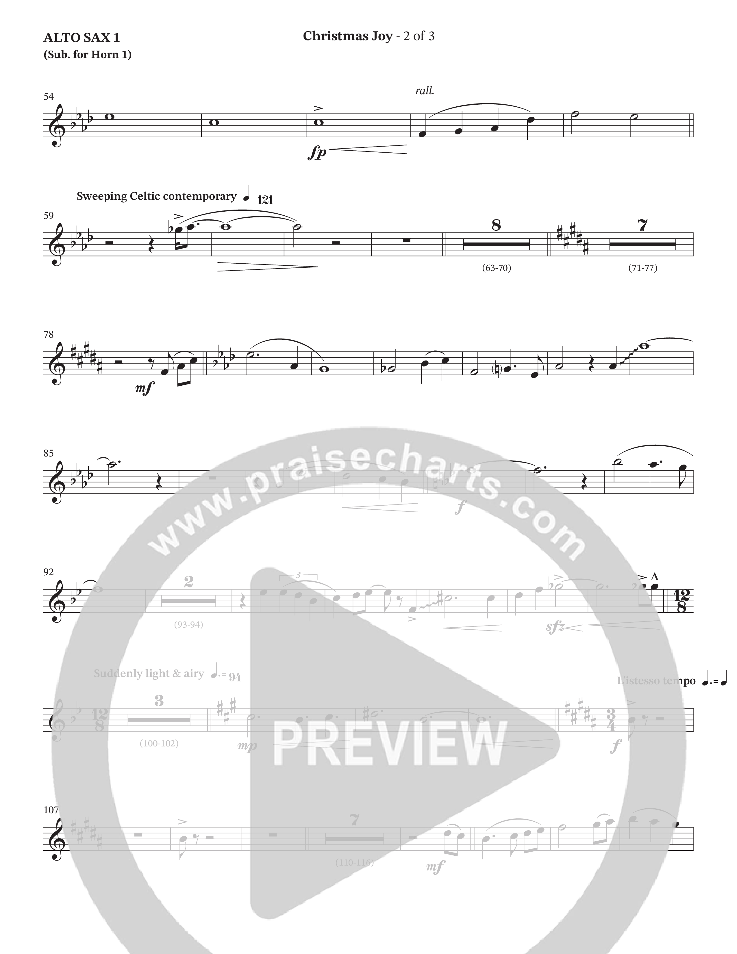 Christmas Joy (Choral Anthem SATB) Alto Sax (The Brooklyn Tabernacle Choir / TaRanda Greene / Anthony Evans / Arr. Carol Cymbala / Orch. David Hamilton)