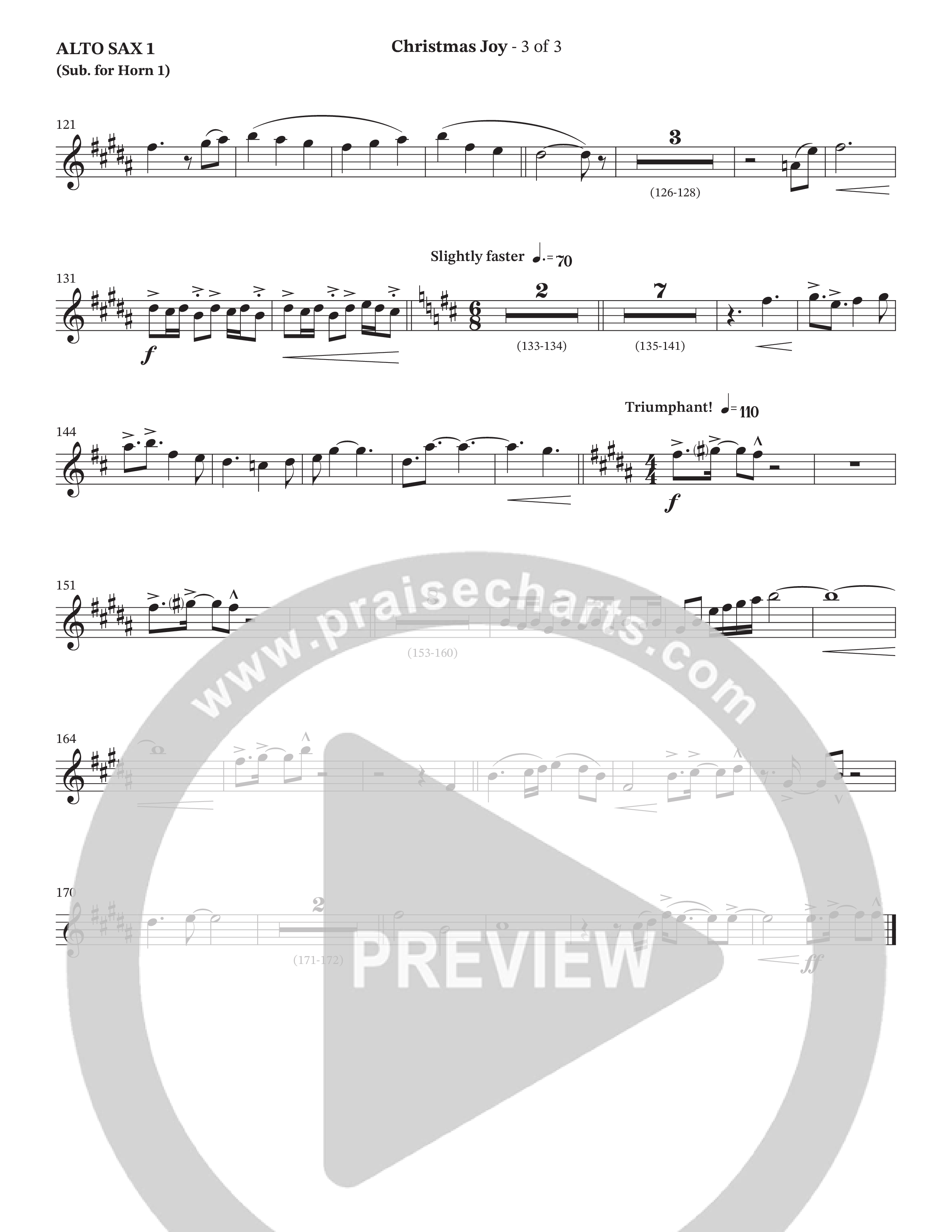 Christmas Joy (Choral Anthem SATB) Alto Sax (The Brooklyn Tabernacle Choir / TaRanda Greene / Anthony Evans / Arr. Carol Cymbala / Orch. David Hamilton)