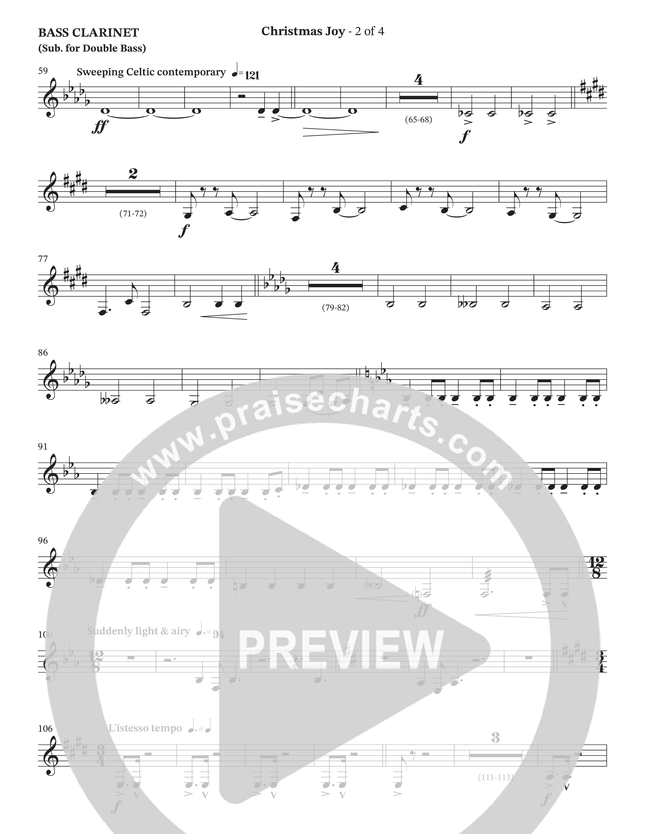 Christmas Joy (Choral Anthem SATB) Bass Clarinet (The Brooklyn Tabernacle Choir / TaRanda Greene / Anthony Evans / Arr. Carol Cymbala / Orch. David Hamilton)