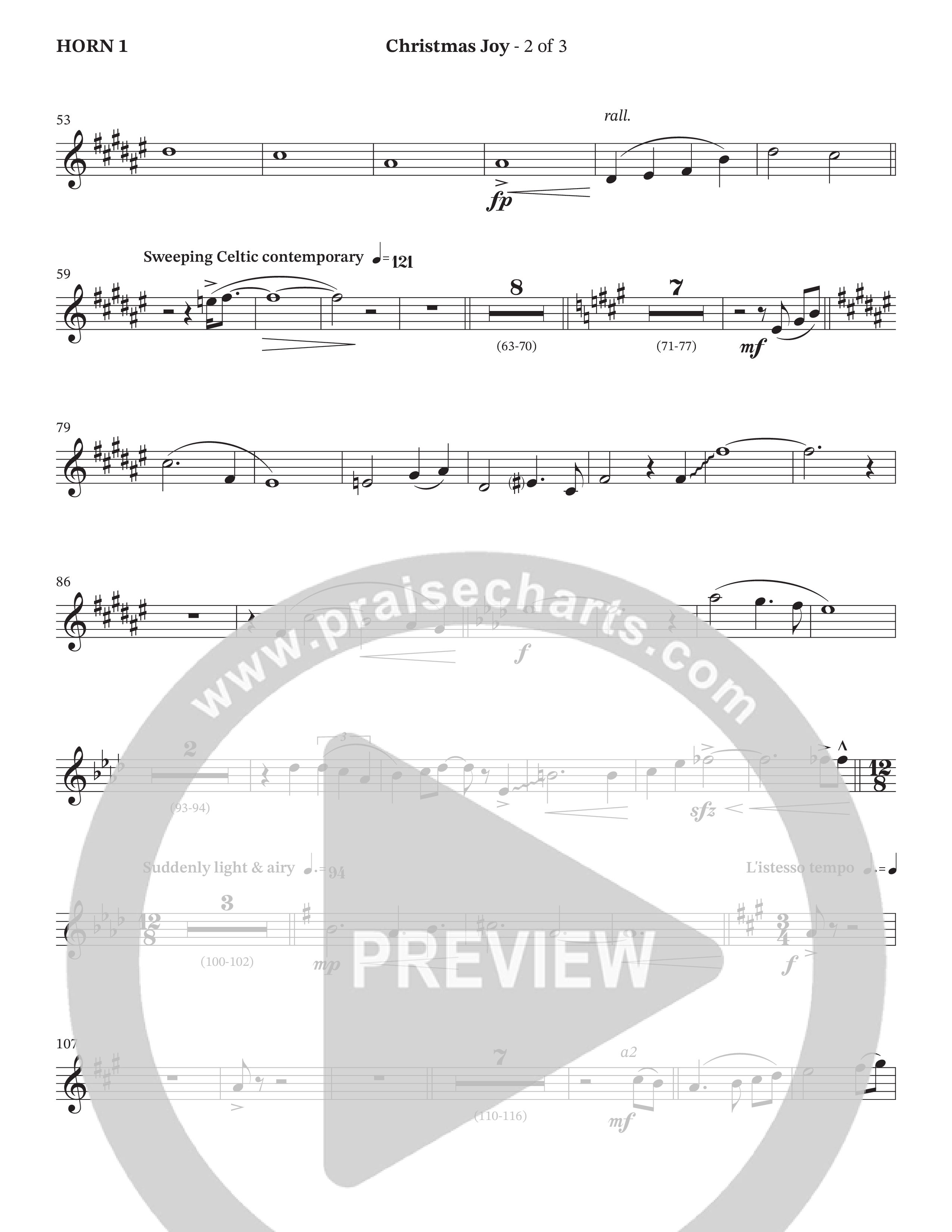 Christmas Joy (Choral Anthem SATB) French Horn (The Brooklyn Tabernacle Choir / TaRanda Greene / Anthony Evans / Arr. Carol Cymbala / Orch. David Hamilton)