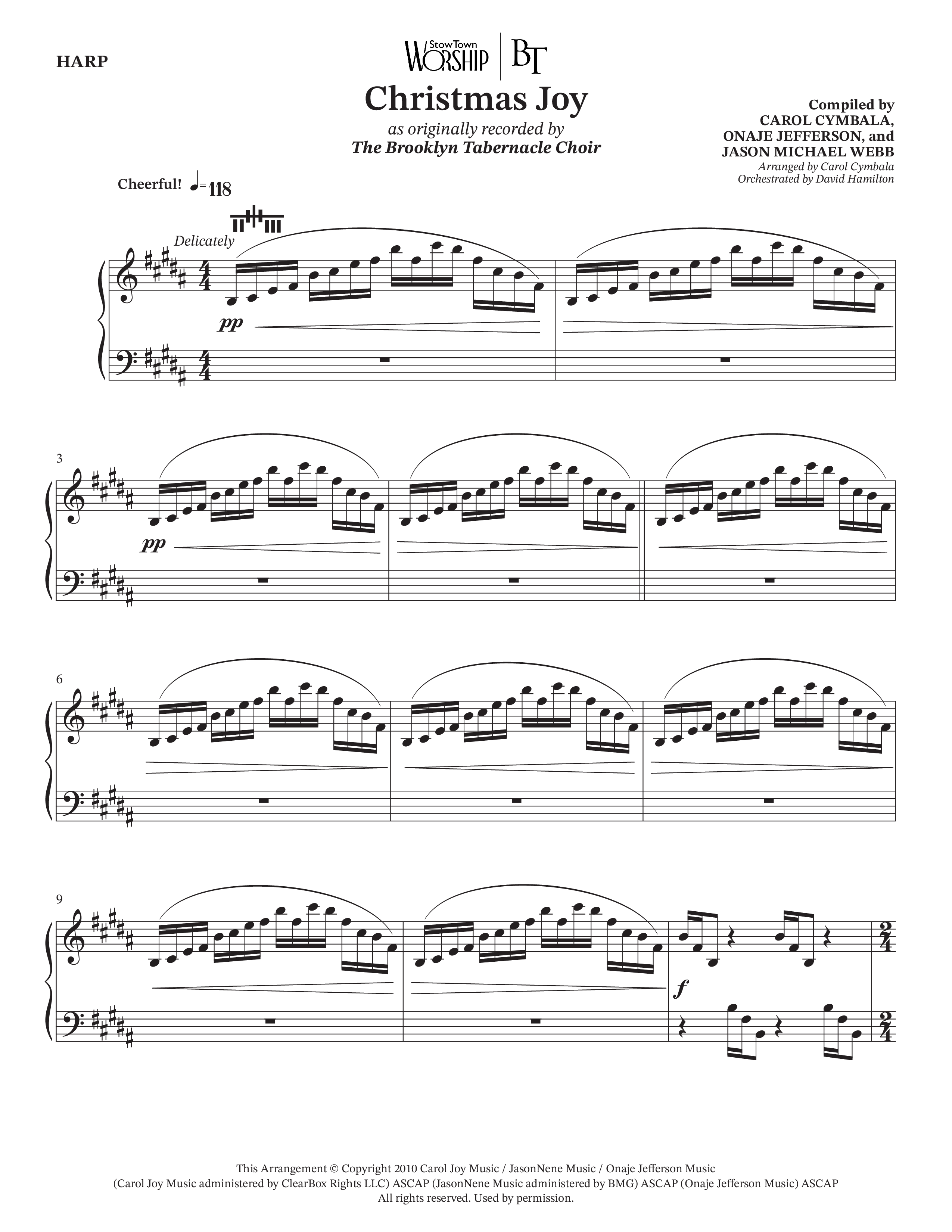 Christmas Joy (Choral Anthem SATB) Harp (The Brooklyn Tabernacle Choir / TaRanda Greene / Anthony Evans / Arr. Carol Cymbala / Orch. David Hamilton)