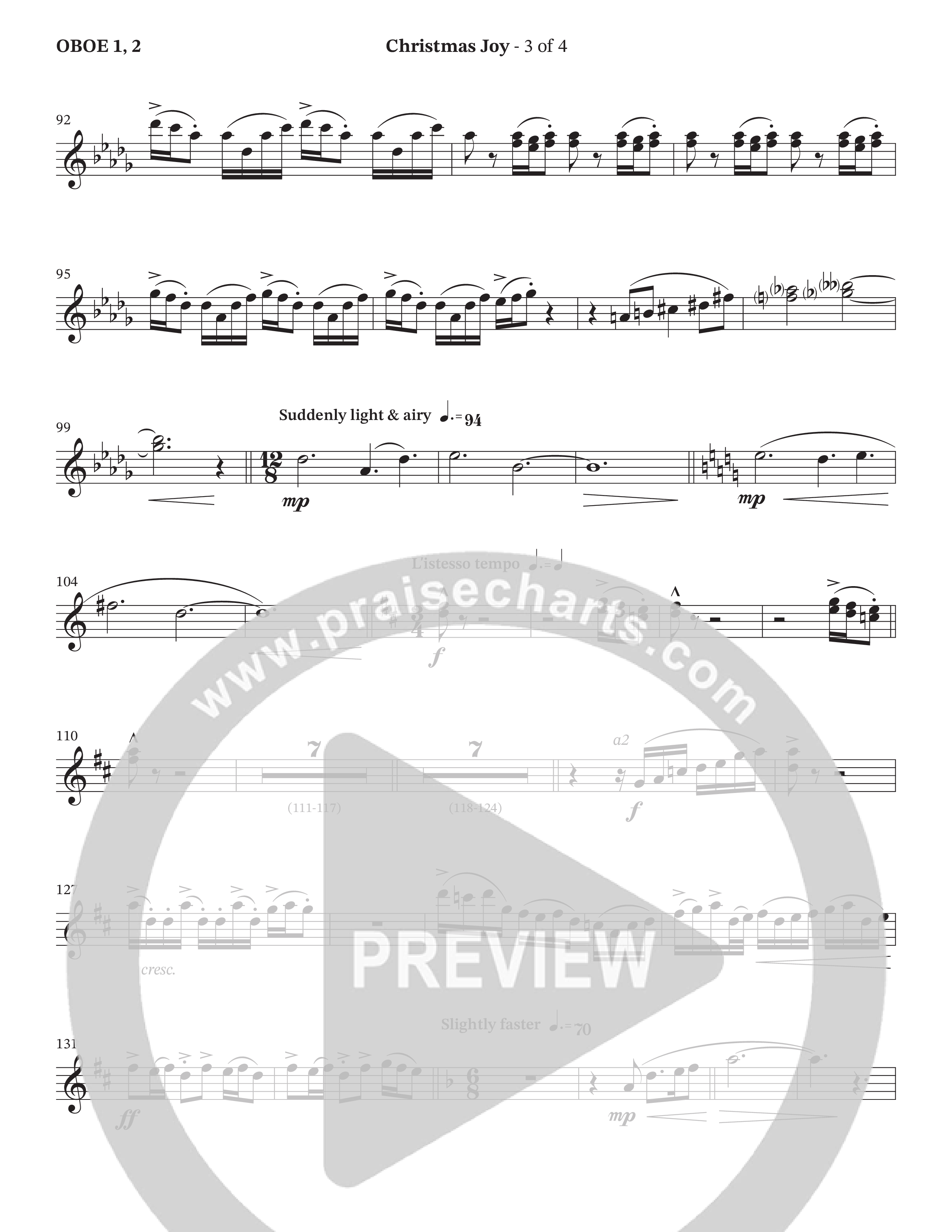 Christmas Joy (Choral Anthem SATB) Oboe (The Brooklyn Tabernacle Choir / TaRanda Greene / Anthony Evans / Arr. Carol Cymbala / Orch. David Hamilton)