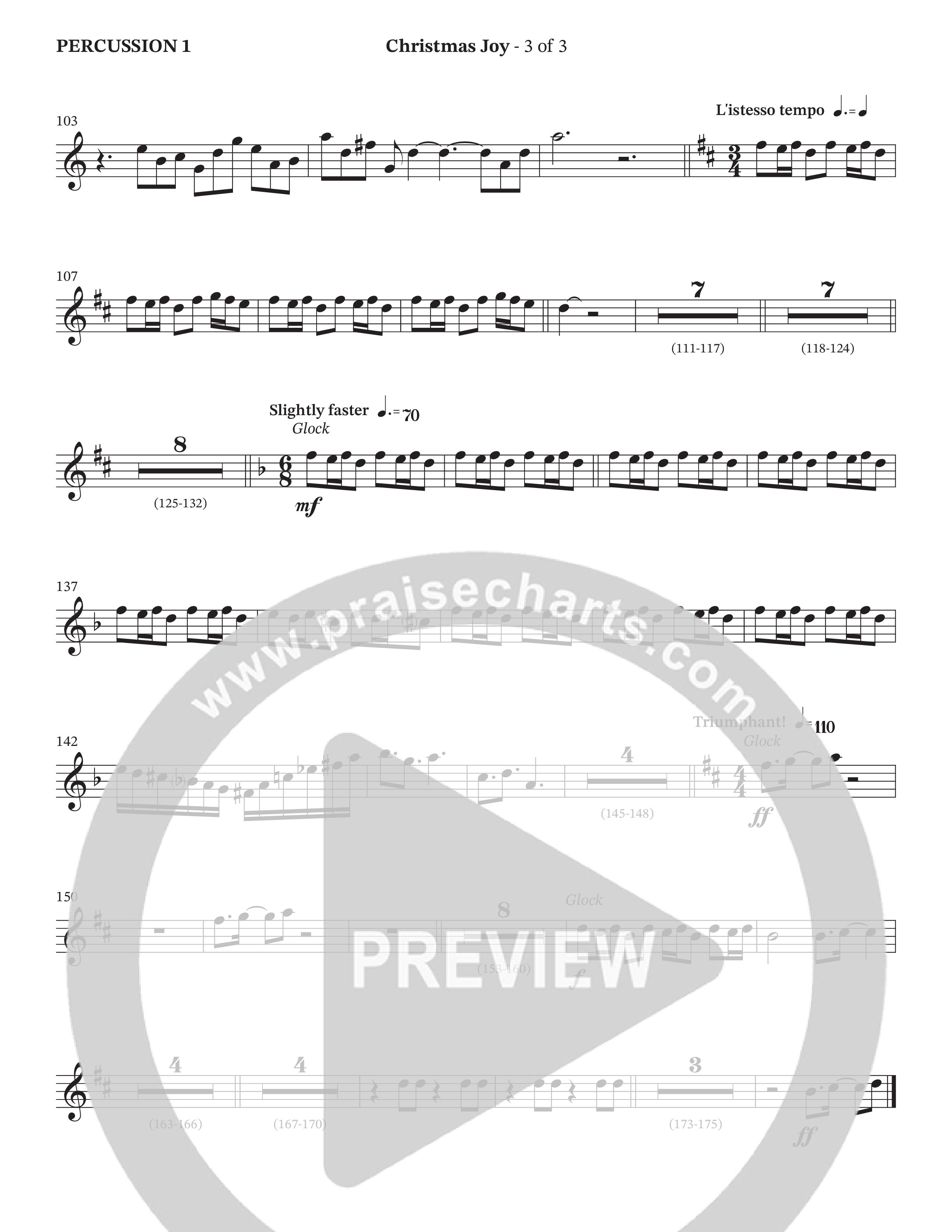 Christmas Joy (Choral Anthem SATB) Percussion (The Brooklyn Tabernacle Choir / TaRanda Greene / Anthony Evans / Arr. Carol Cymbala / Orch. David Hamilton)