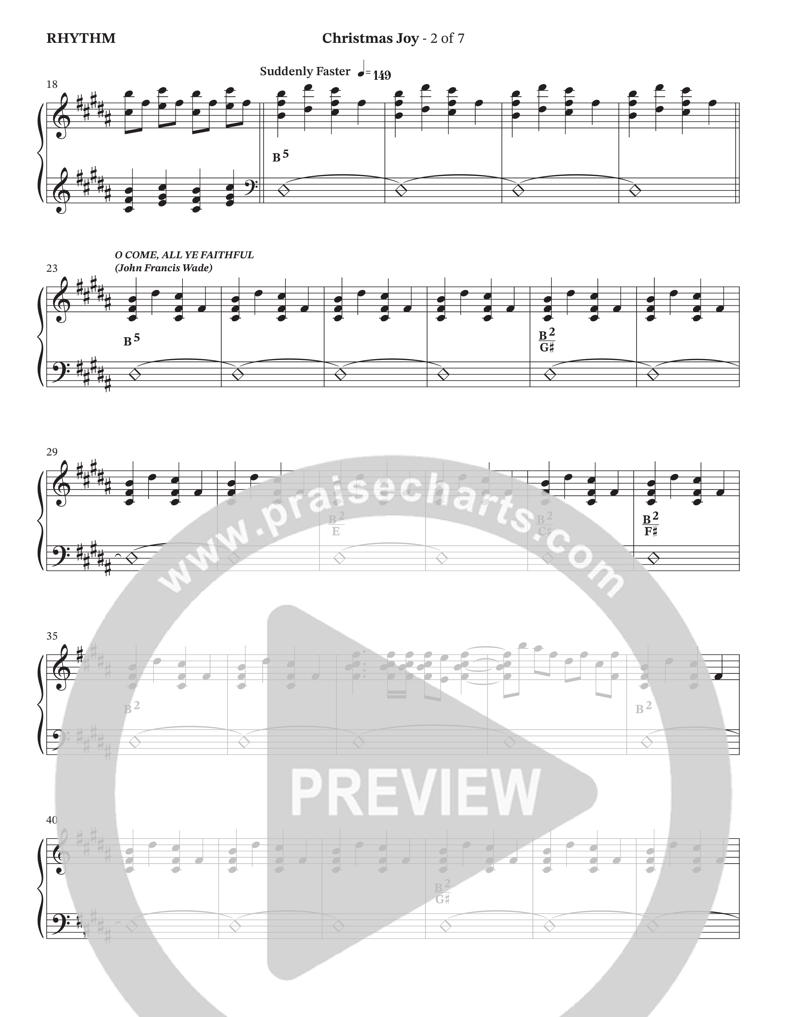 Christmas Joy (Choral Anthem SATB) Rhythm Chart (The Brooklyn Tabernacle Choir / TaRanda Greene / Anthony Evans / Arr. Carol Cymbala / Orch. David Hamilton)