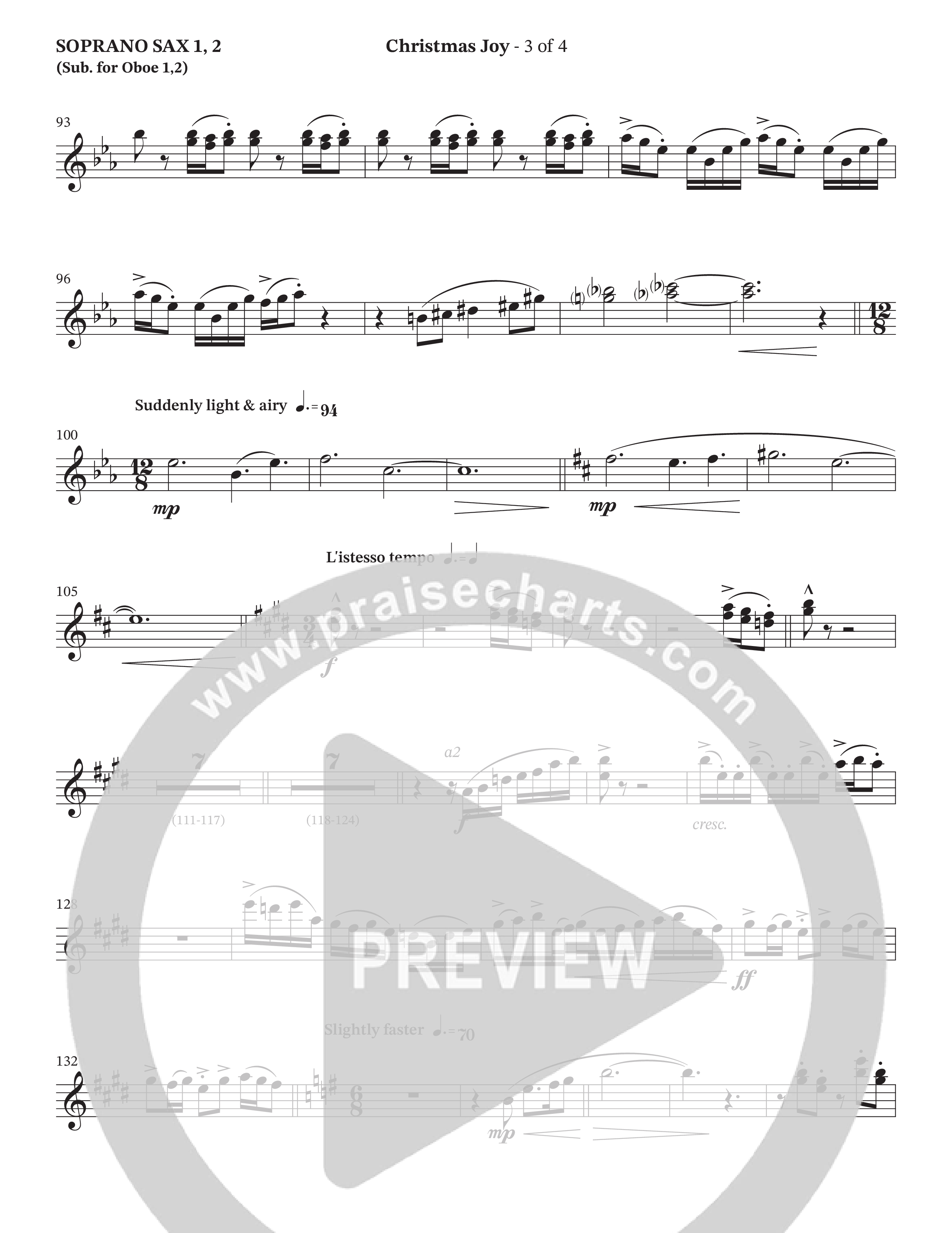 Christmas Joy (Choral Anthem SATB) Soprano Sax (The Brooklyn Tabernacle Choir / TaRanda Greene / Anthony Evans / Arr. Carol Cymbala / Orch. David Hamilton)