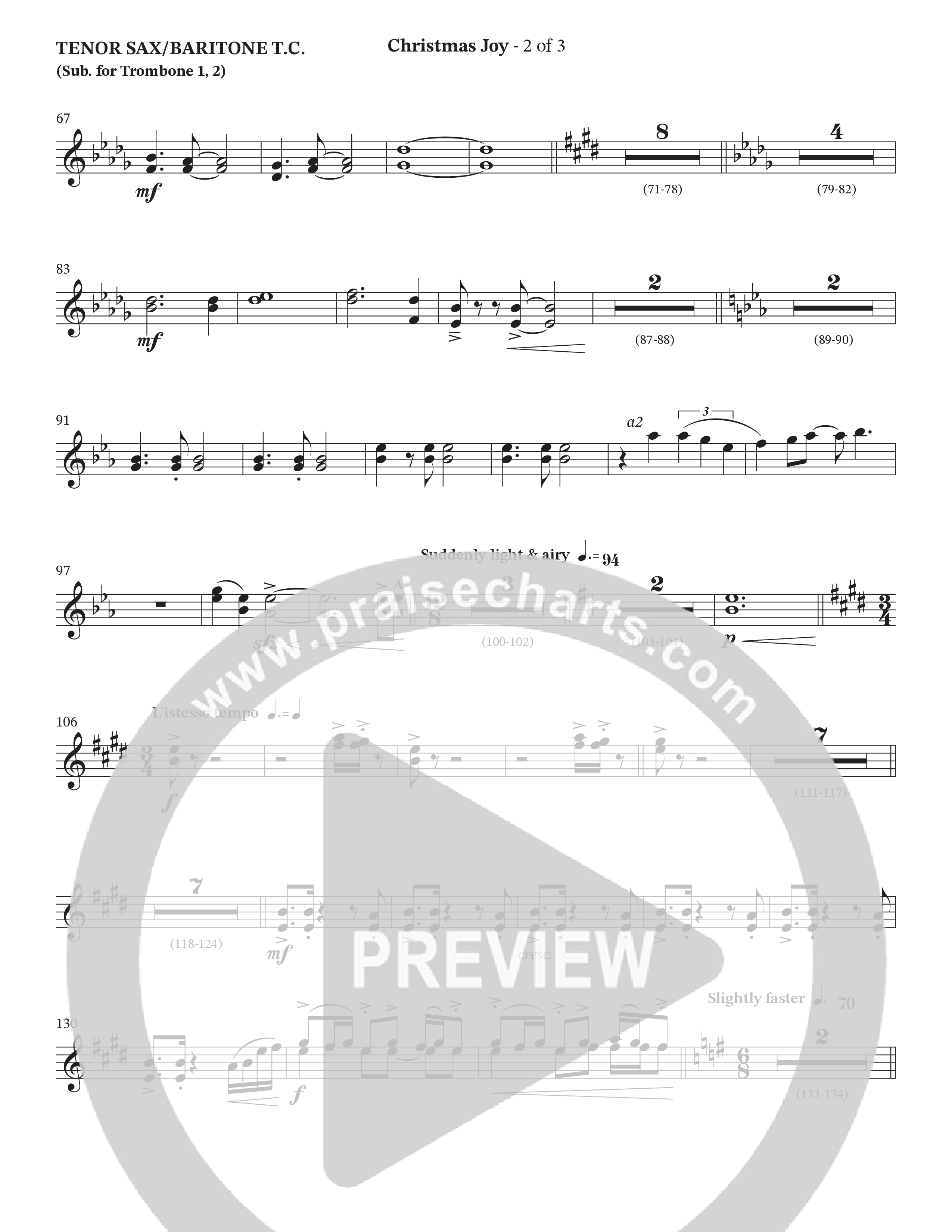 Christmas Joy (Choral Anthem SATB) Tenor Sax/Baritone T.C. (The Brooklyn Tabernacle Choir / TaRanda Greene / Anthony Evans / Arr. Carol Cymbala / Orch. David Hamilton)