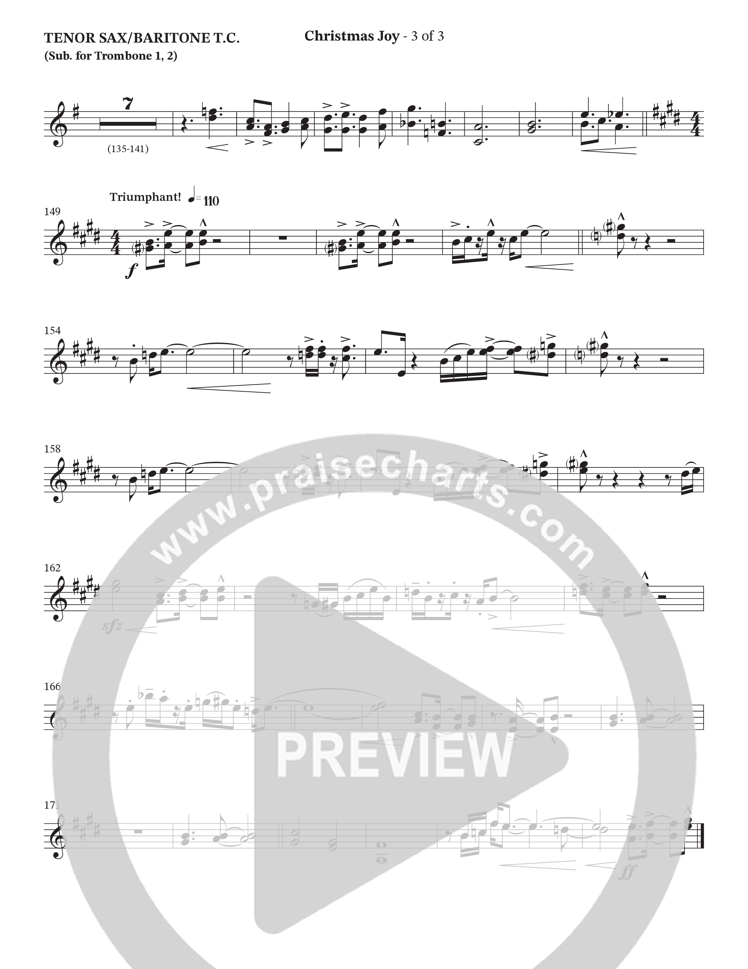 Christmas Joy (Choral Anthem SATB) Tenor Sax/Baritone T.C. (The Brooklyn Tabernacle Choir / TaRanda Greene / Anthony Evans / Arr. Carol Cymbala / Orch. David Hamilton)