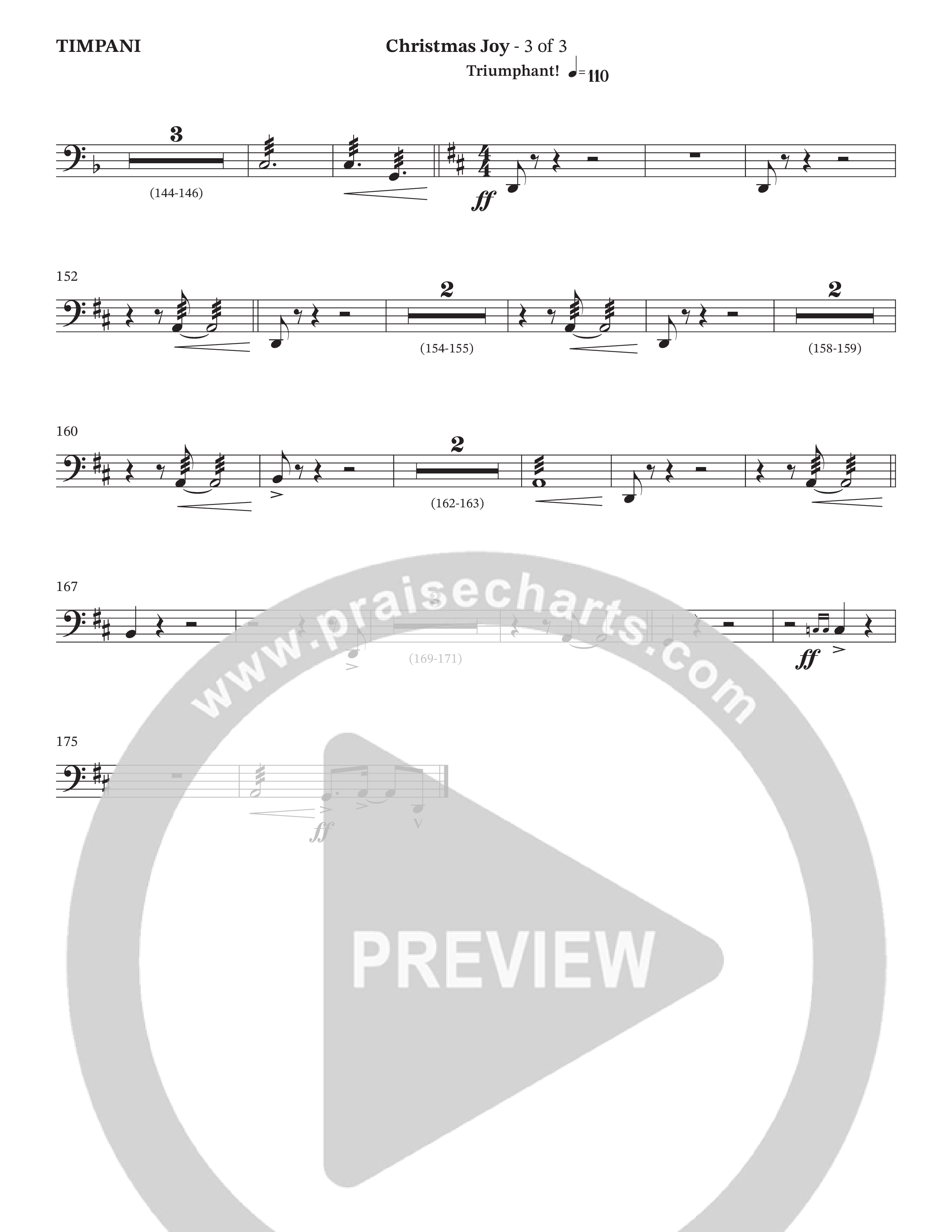 Christmas Joy (Choral Anthem SATB) Timpani (The Brooklyn Tabernacle Choir / TaRanda Greene / Anthony Evans / Arr. Carol Cymbala / Orch. David Hamilton)