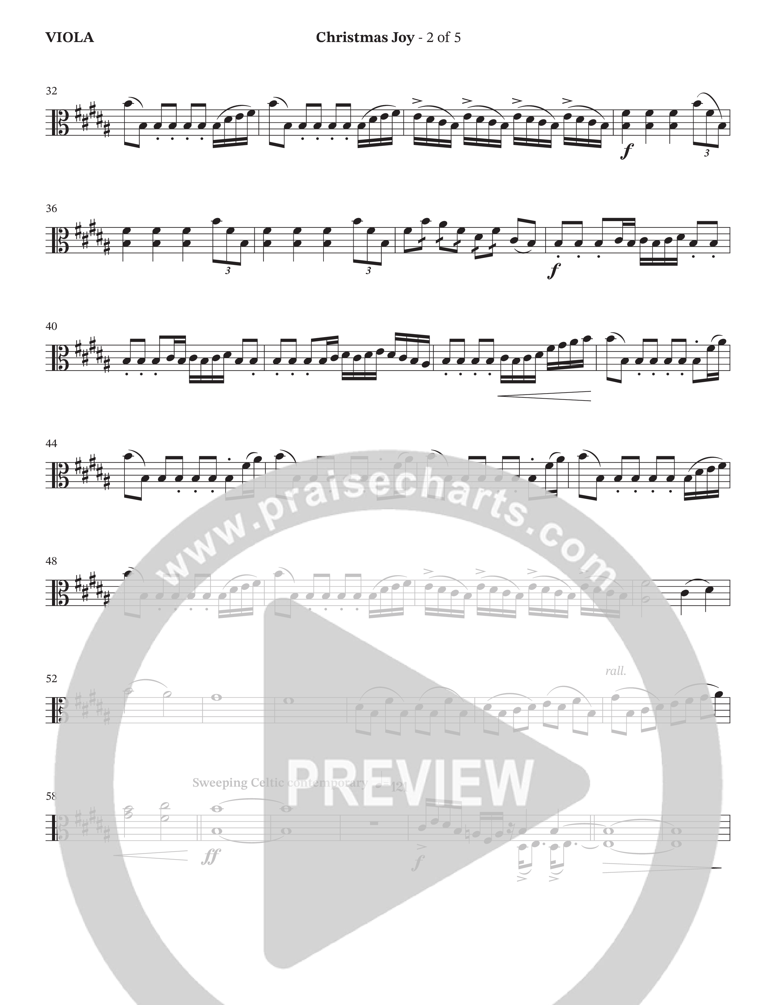 Christmas Joy (Choral Anthem SATB) Viola (The Brooklyn Tabernacle Choir / TaRanda Greene / Anthony Evans / Arr. Carol Cymbala / Orch. David Hamilton)