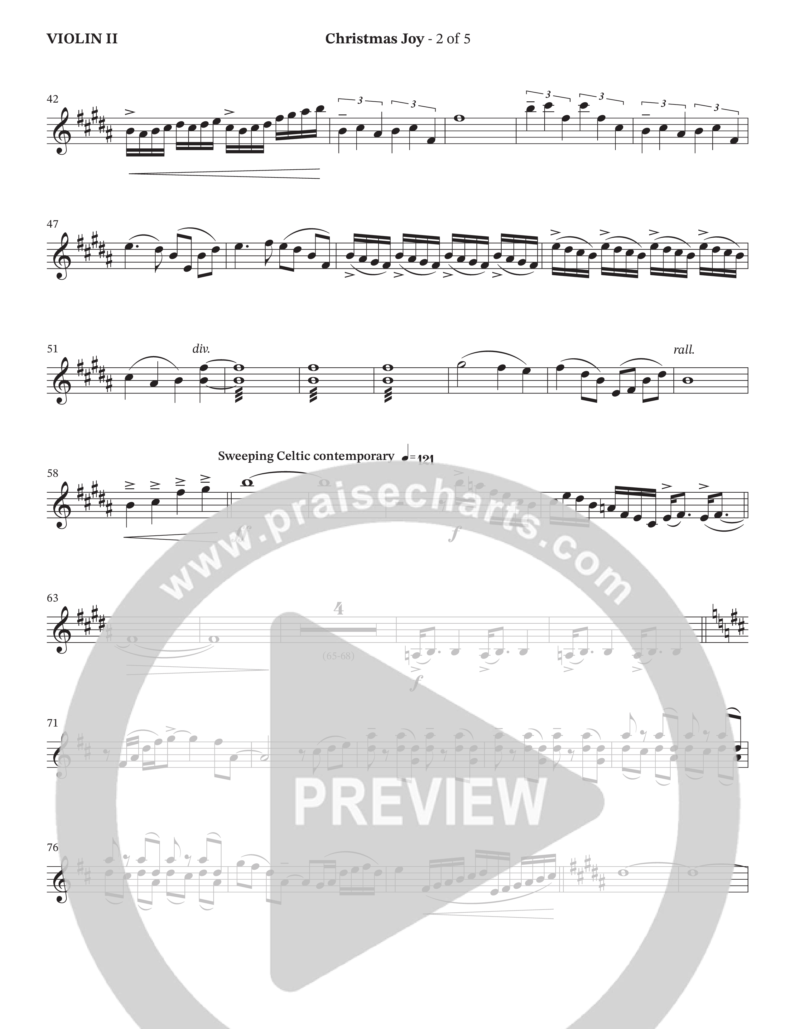 Christmas Joy (Choral Anthem SATB) Violin 2 (The Brooklyn Tabernacle Choir / TaRanda Greene / Anthony Evans / Arr. Carol Cymbala / Orch. David Hamilton)