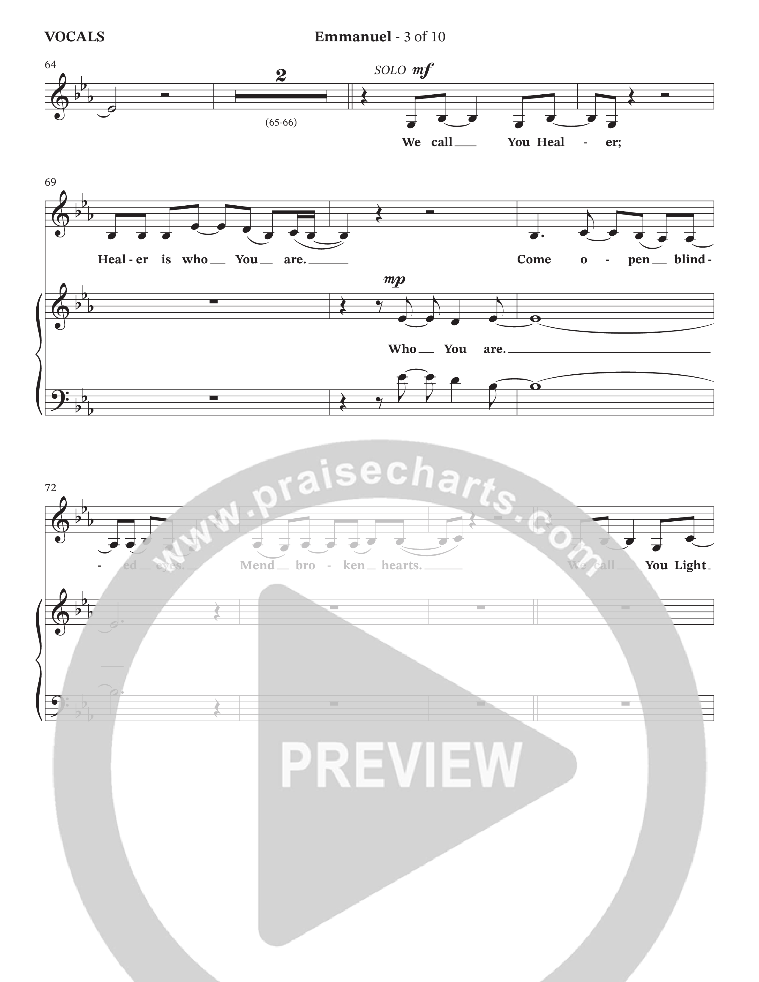 Emmanuel (Choral Anthem SATB) Choir Sheet (SATB) (The Brooklyn Tabernacle Choir / Arr. Carol Cymbala / Orch. Phillip Keveren / Orch. Dan Mitchell)