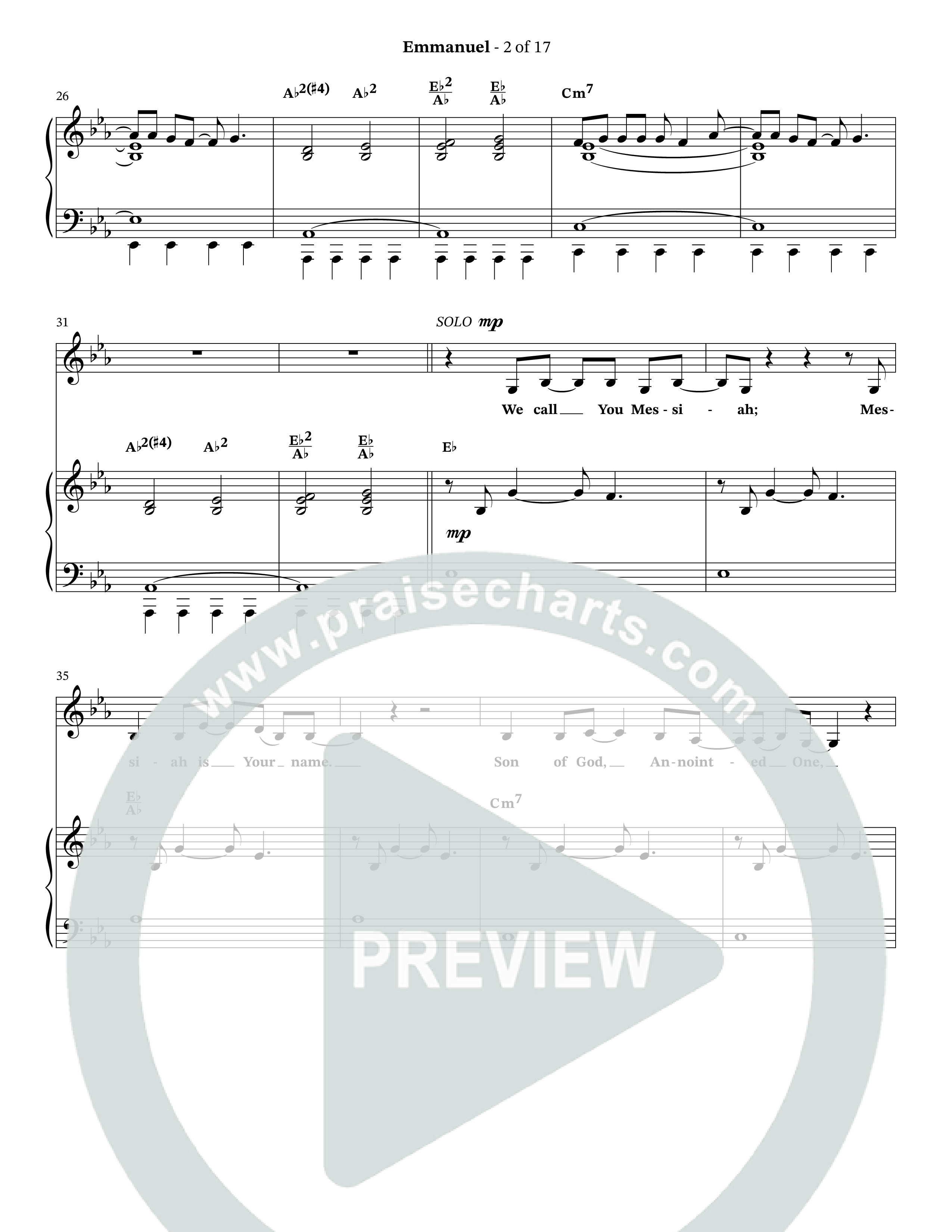 Emmanuel (Choral Anthem SATB) Anthem (SATB/Piano) (The Brooklyn Tabernacle Choir / Arr. Carol Cymbala / Orch. Phillip Keveren / Orch. Dan Mitchell)