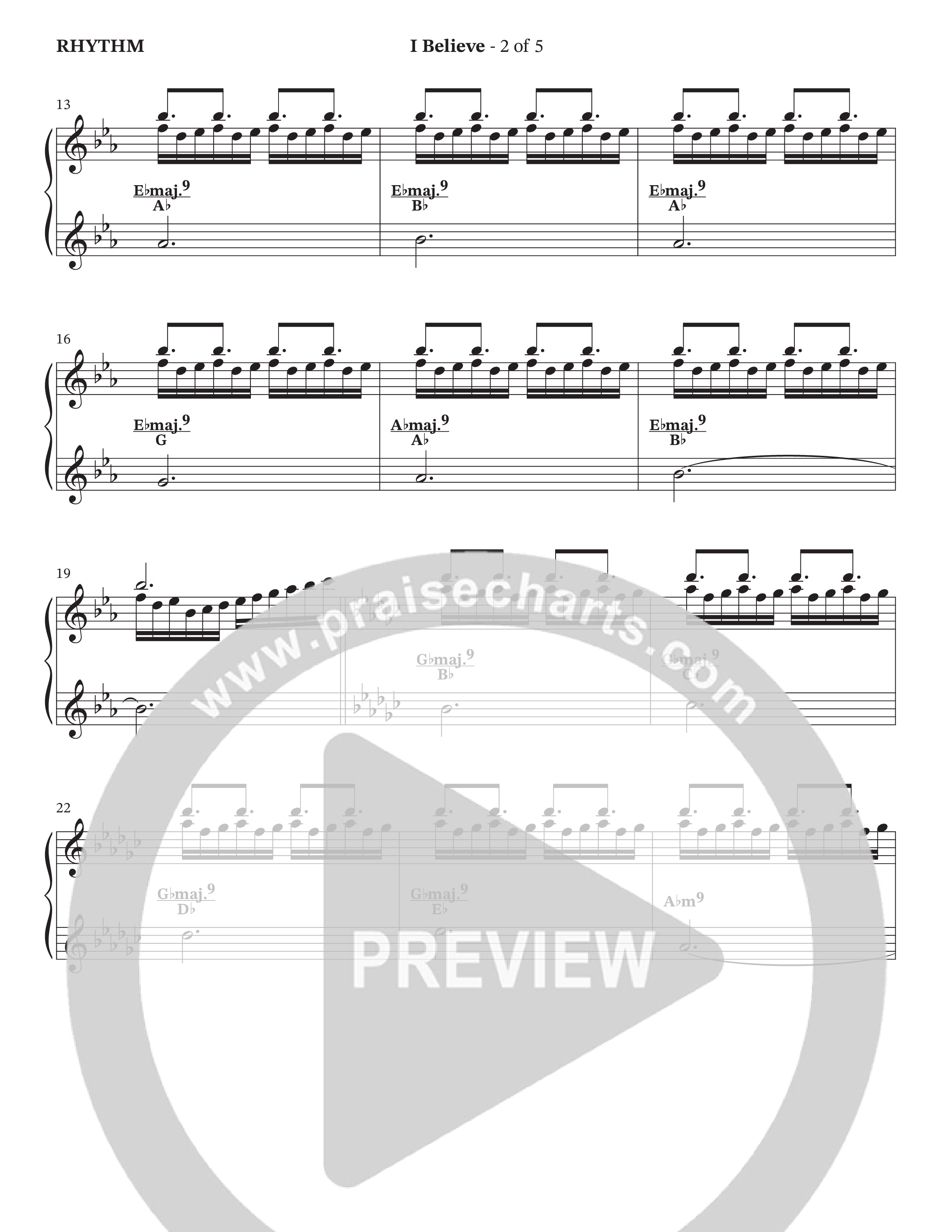 I Believe (Choral Anthem SATB) Rhythm Chart (The Brooklyn Tabernacle Choir / Arr. Carol Cymbala / Orch. J. Daniel Smith)