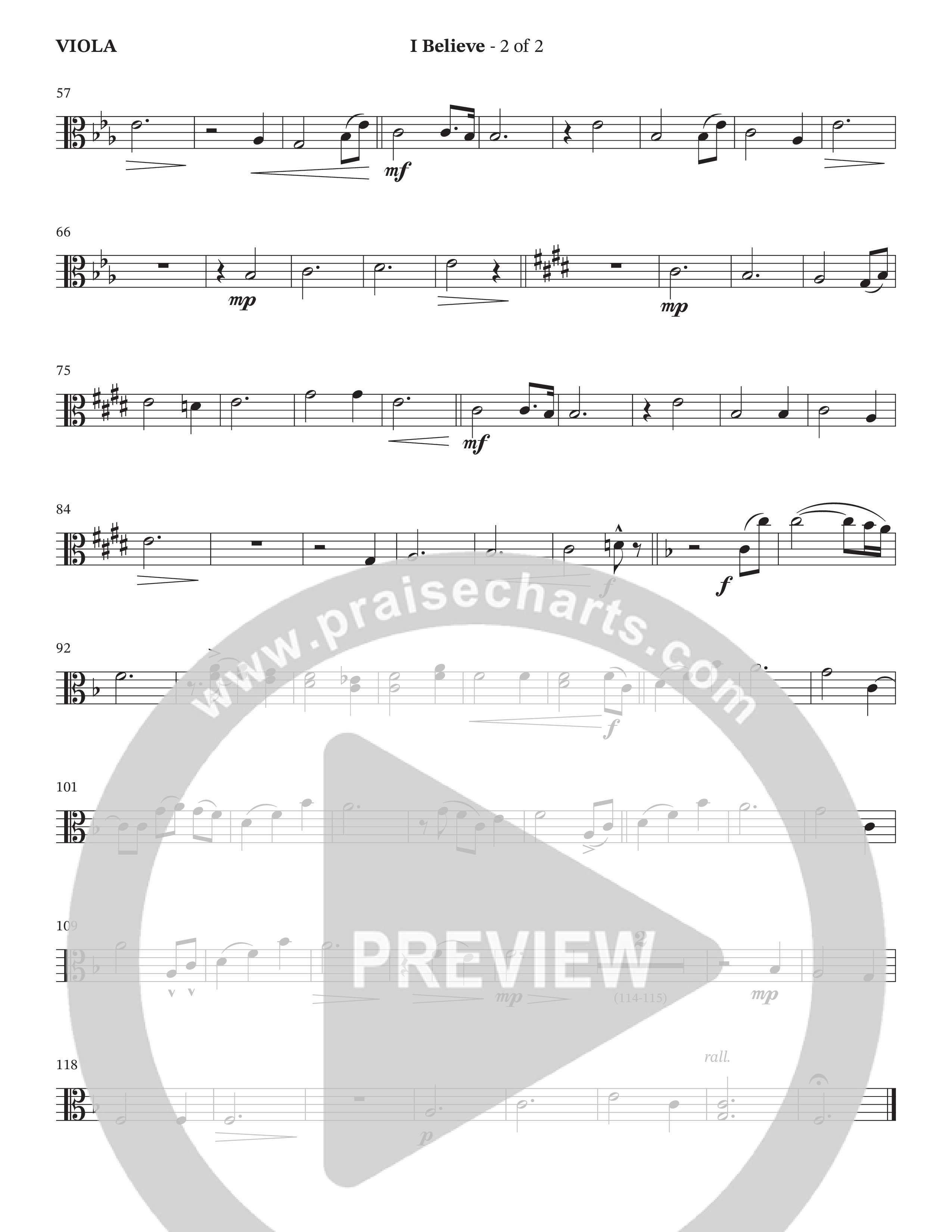 I Believe (Choral Anthem SATB) Viola (The Brooklyn Tabernacle Choir / Arr. Carol Cymbala / Orch. J. Daniel Smith)