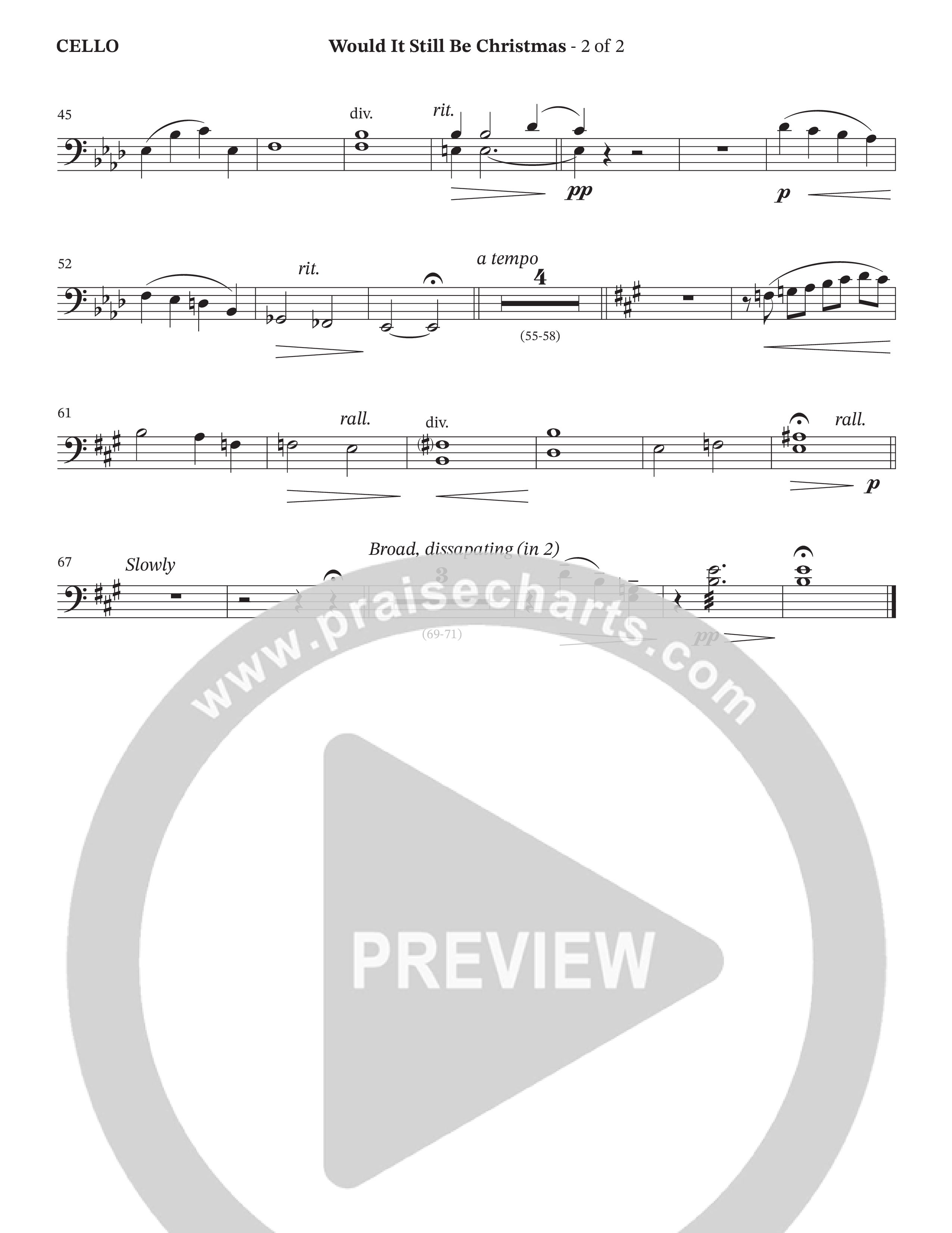 Would It Still Be Christmas (Choral Anthem SATB) Cello (The Brooklyn Tabernacle Choir / TaRanda Greene / Arr. Carol Cymbala / Orch. David Hamilton)