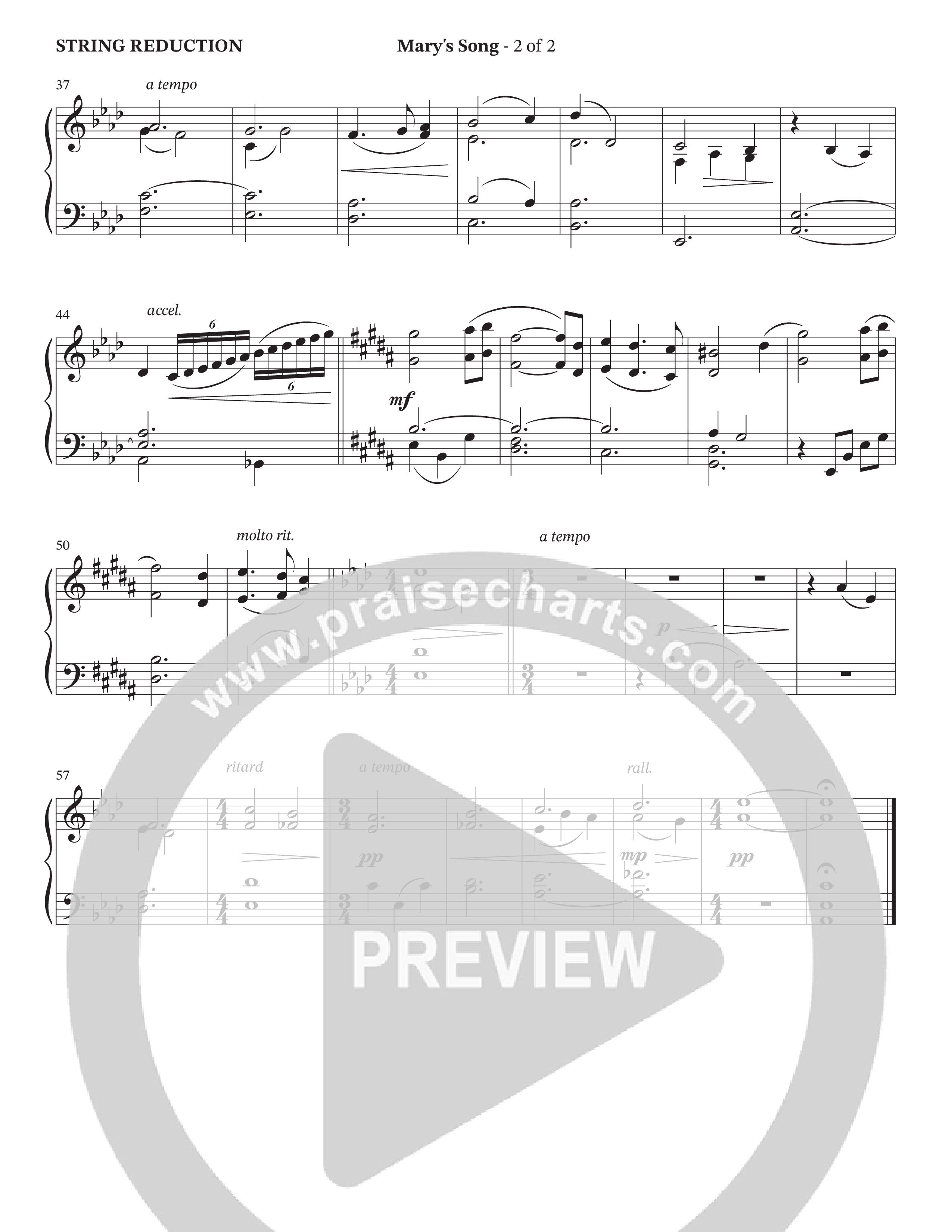 Mary's Song (Choral Anthem SATB) String Reduction (The Brooklyn Tabernacle Choir / Arr. Carol Cymbala / Orch. Phillip Keveren)