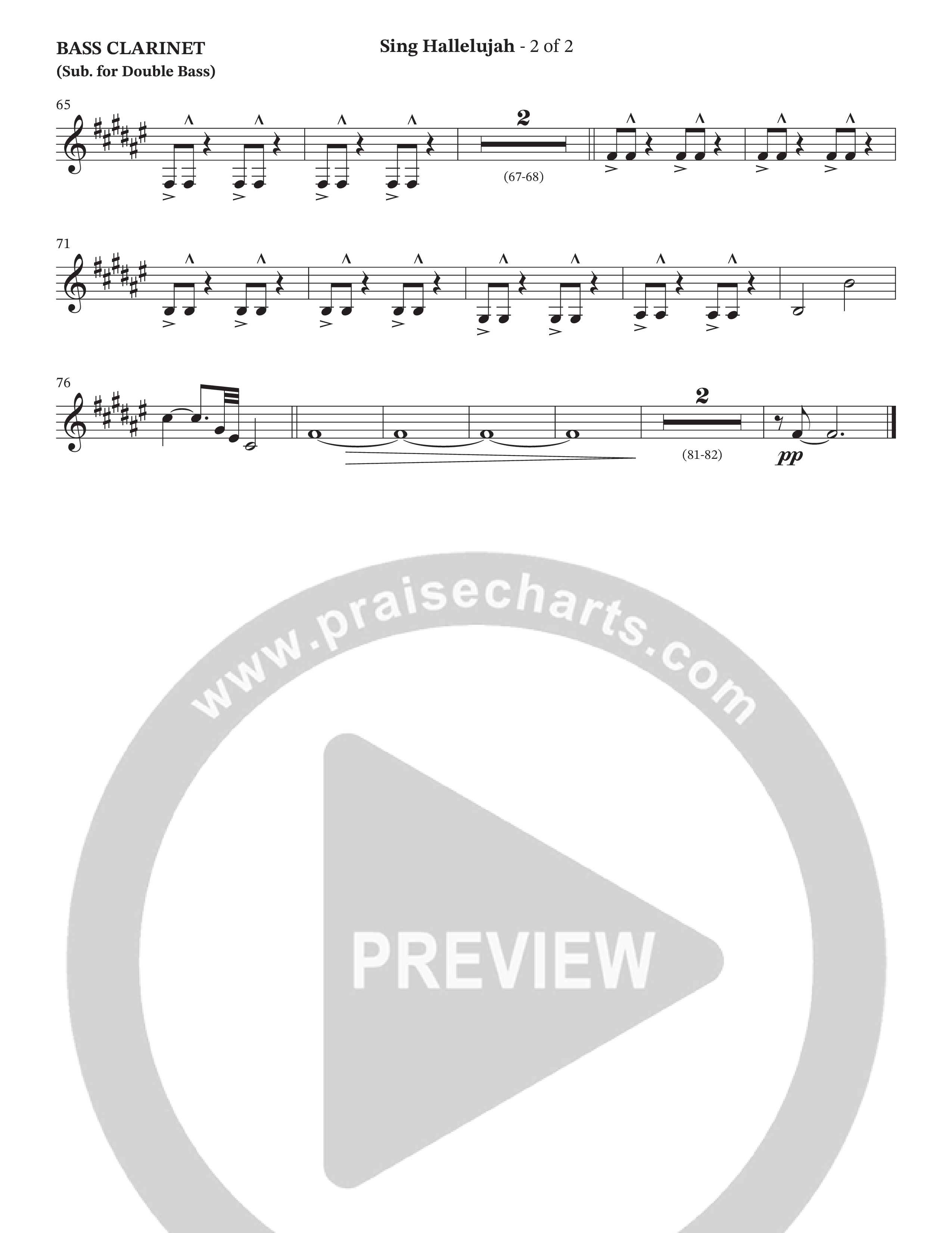 Sing Hallelujah (Choral Anthem SATB) Bass Clarinet (The Brooklyn Tabernacle Choir / Arr. Carol Cymbala / Orch. Jason Michael Webb)