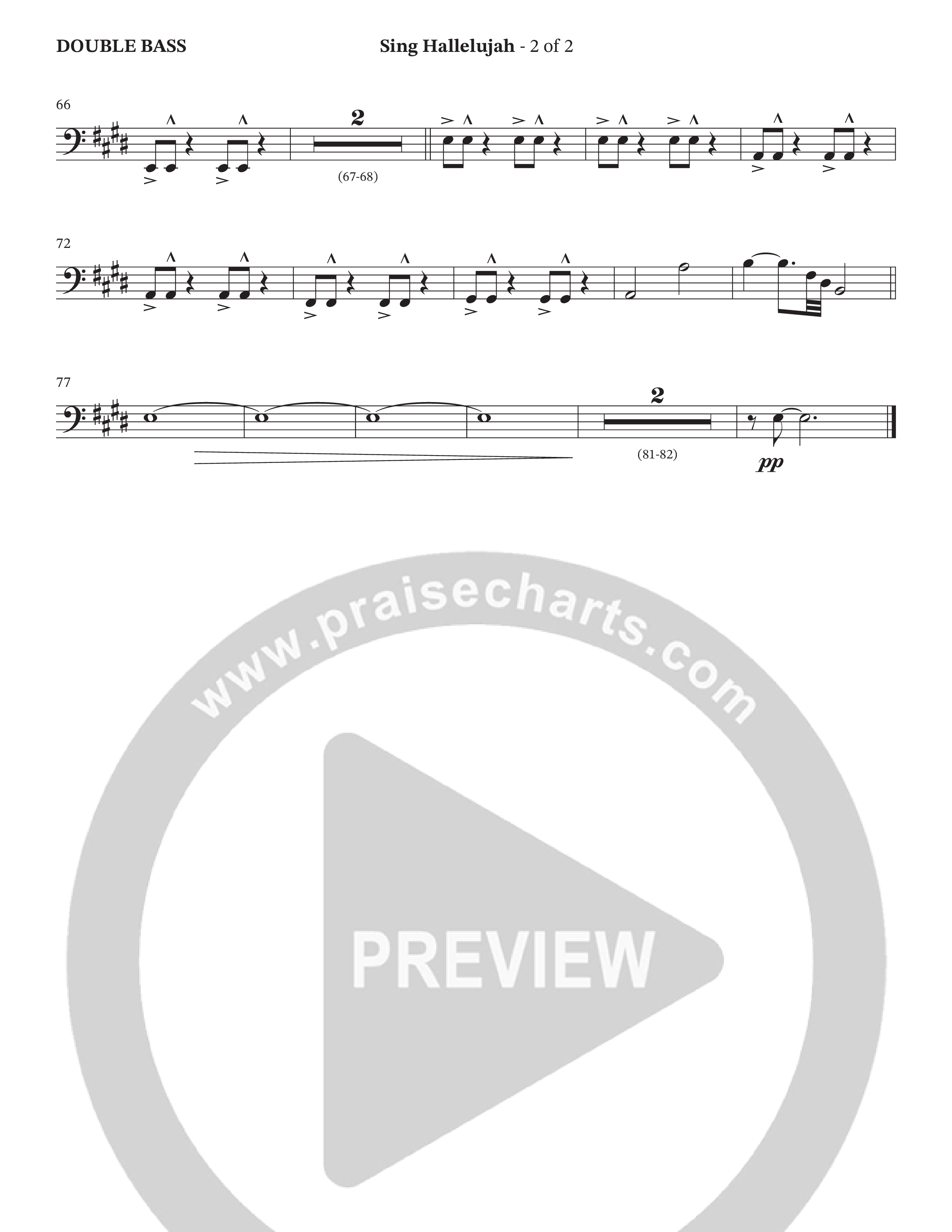 Sing Hallelujah (Choral Anthem SATB) Double Bass (The Brooklyn Tabernacle Choir / Arr. Carol Cymbala / Orch. Jason Michael Webb)