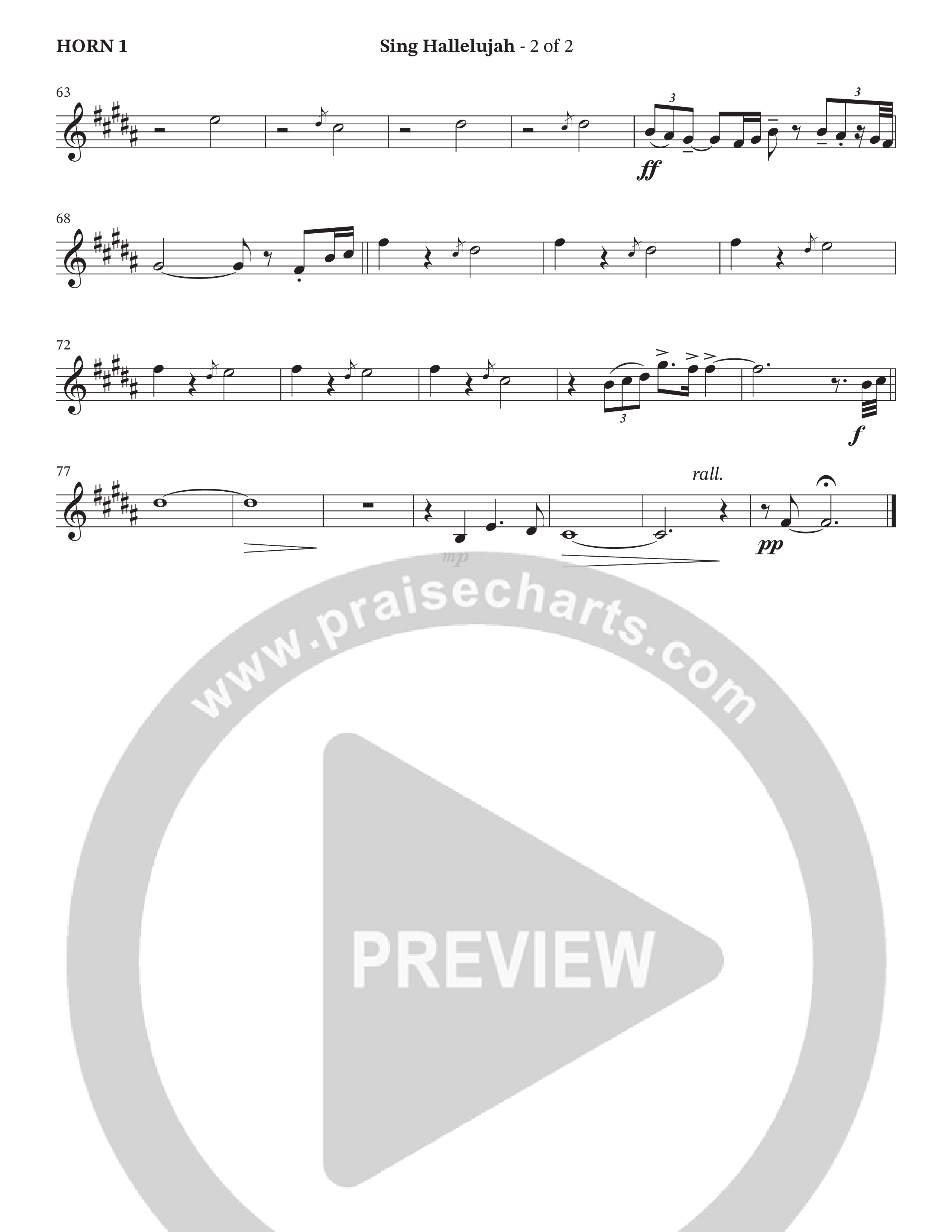 Sing Hallelujah (Choral Anthem SATB) French Horn (The Brooklyn Tabernacle Choir / Arr. Carol Cymbala / Orch. Jason Michael Webb)