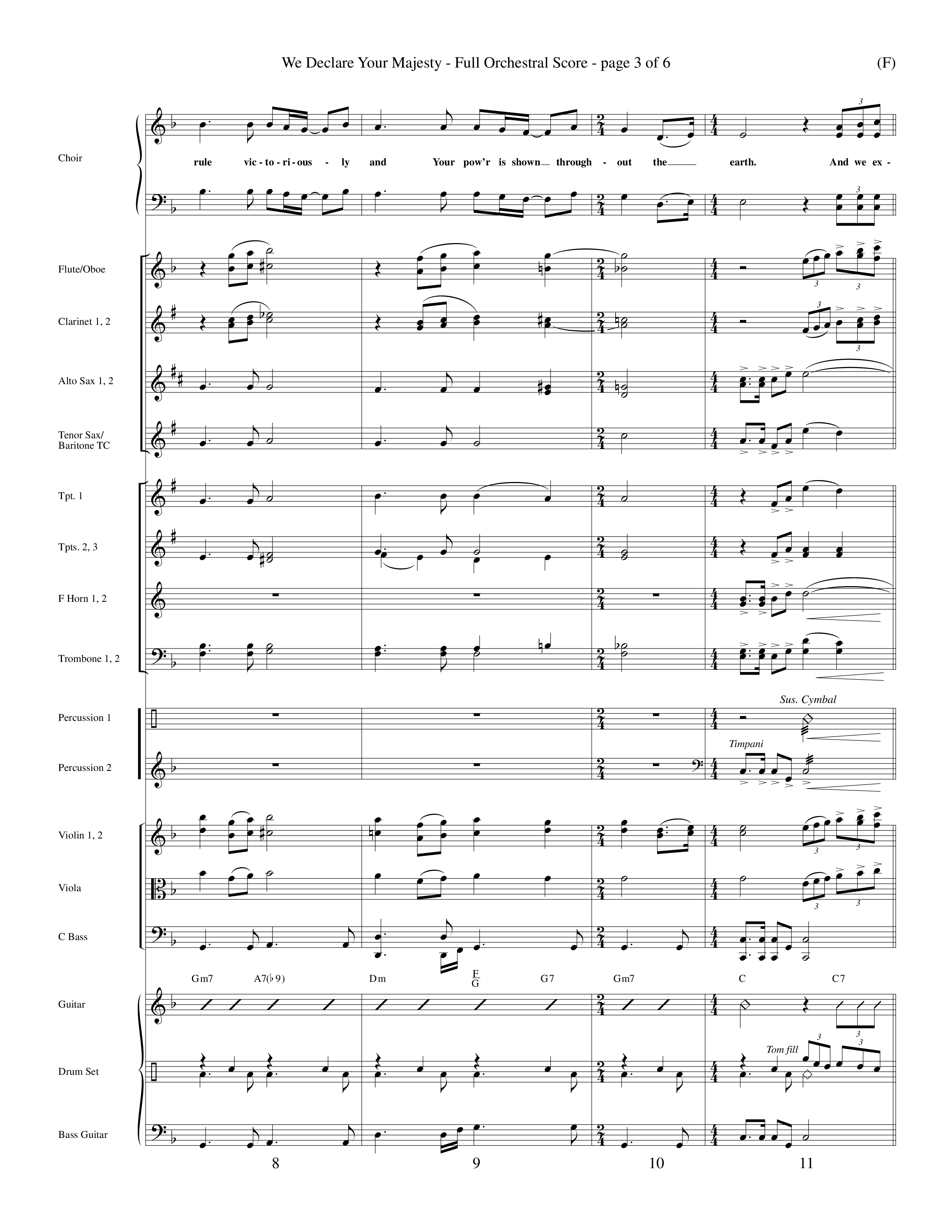 We Declare Your Majesty (Choral Anthem SATB) Conductor's Score (Word Music Choral / Orch. Michael Lawrence)
