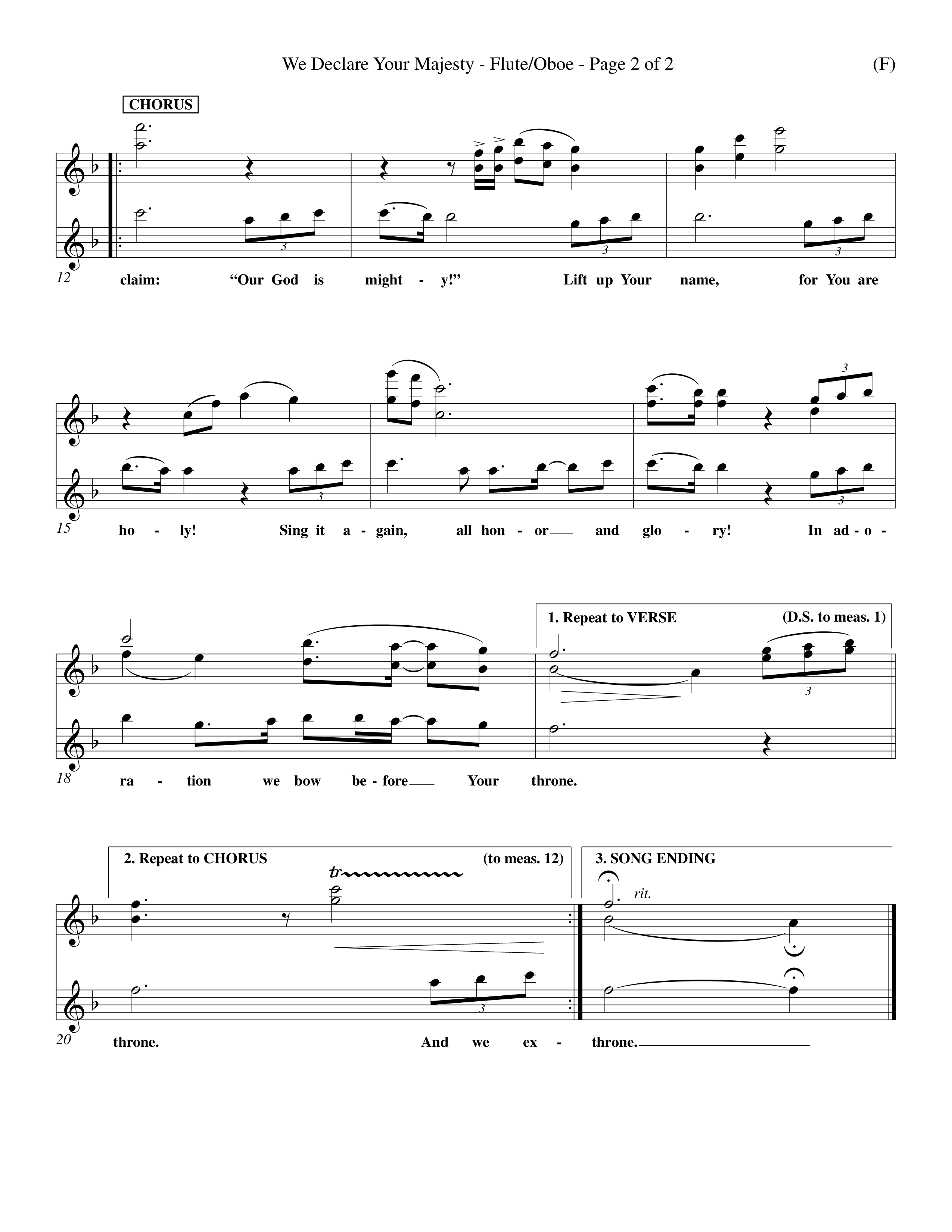 We Declare Your Majesty (Choral Anthem SATB) Flute/Oboe (Word Music Choral / Orch. Michael Lawrence)