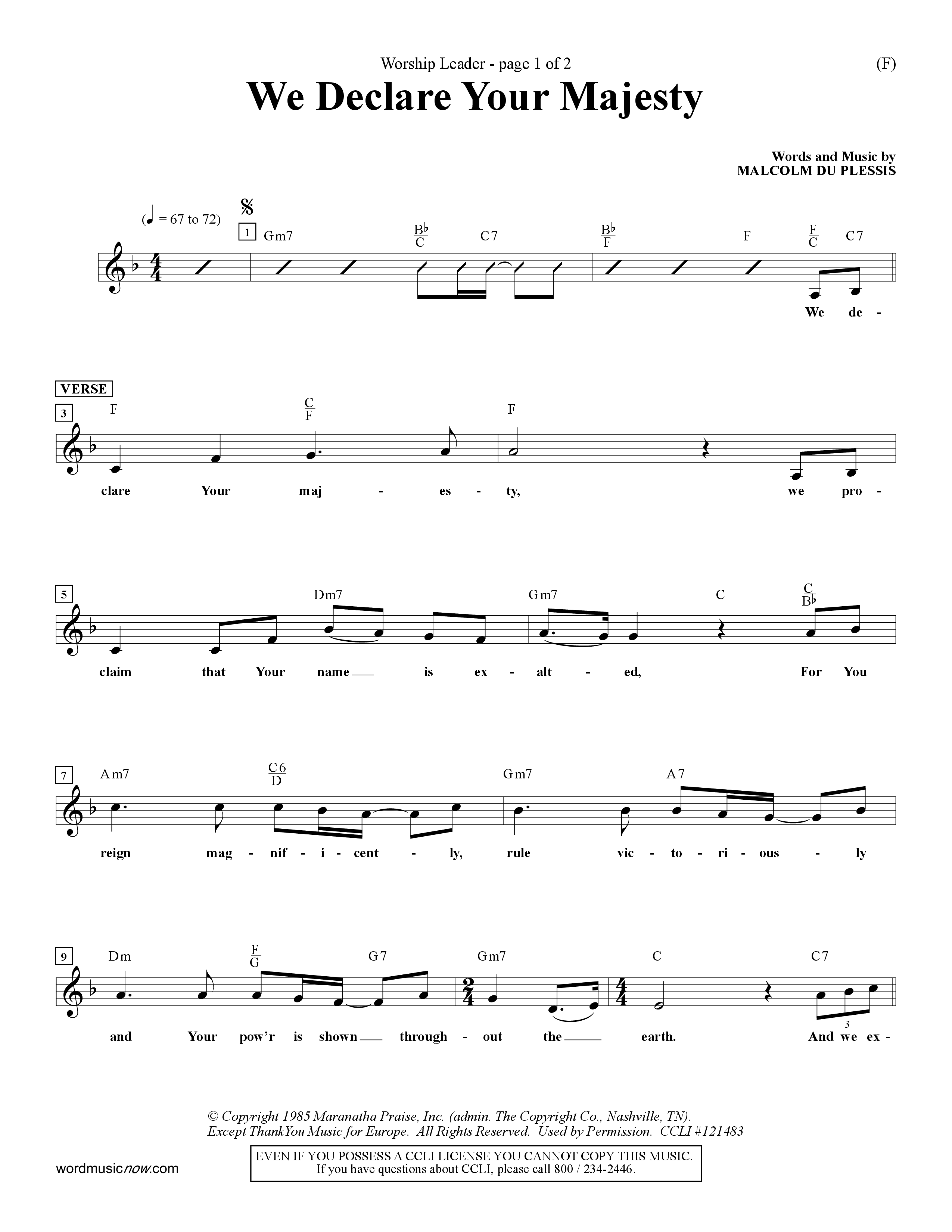 We Declare Your Majesty (Choral Anthem SATB) Rhythm Pack (Word Music Choral / Orch. Michael Lawrence)