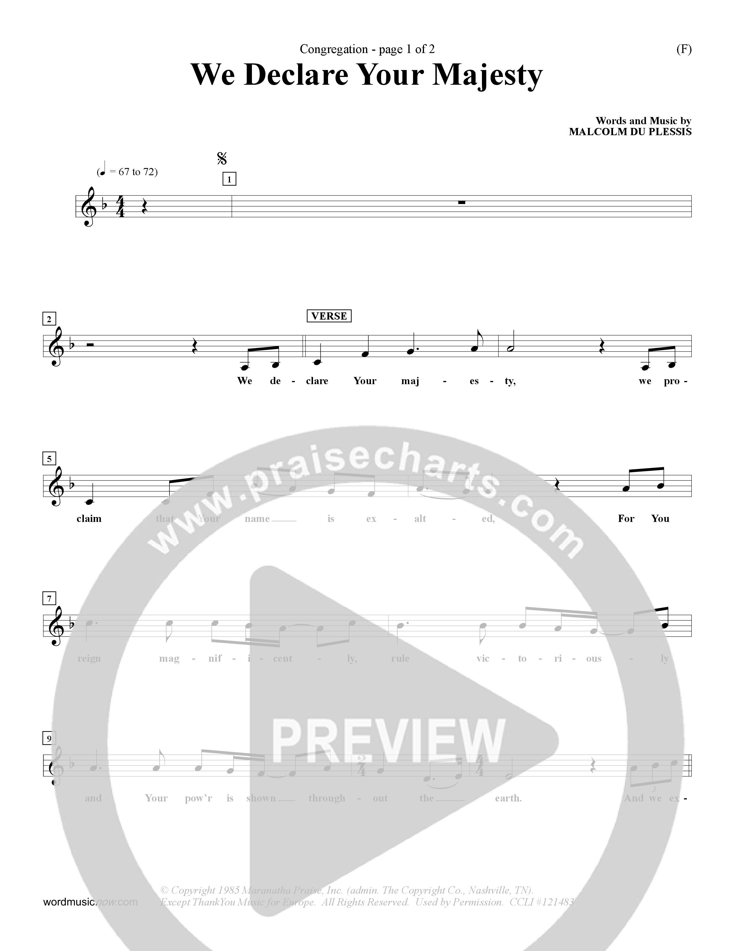 We Declare Your Majesty (Choral Anthem SATB) Rhythm Pack (Word Music Choral / Orch. Michael Lawrence)