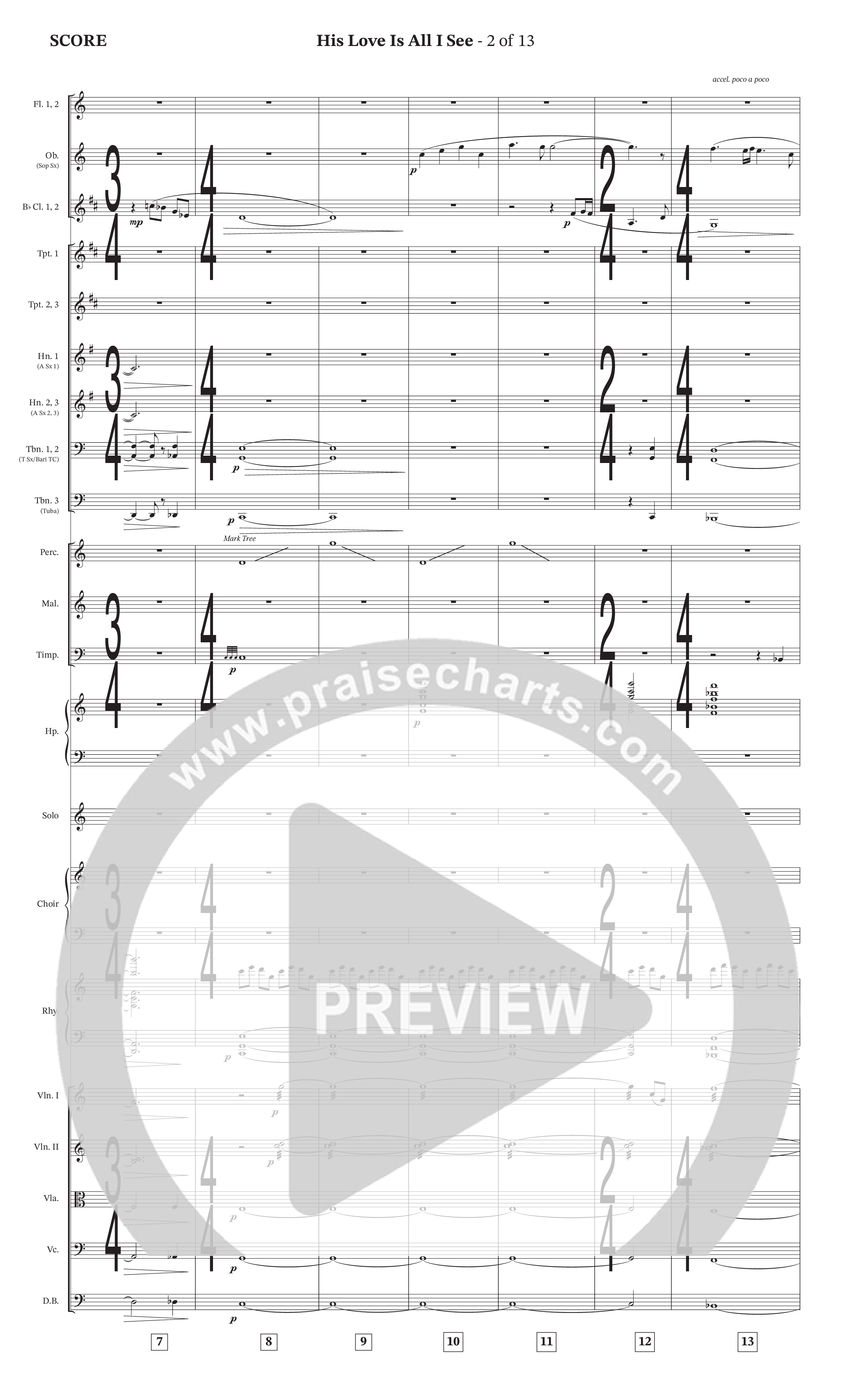 His Love Is All I See (Choral Anthem SATB) Orchestration (The Brooklyn Tabernacle Choir / Arr. Carol Cymbala / Orch. J. Daniel Smith)