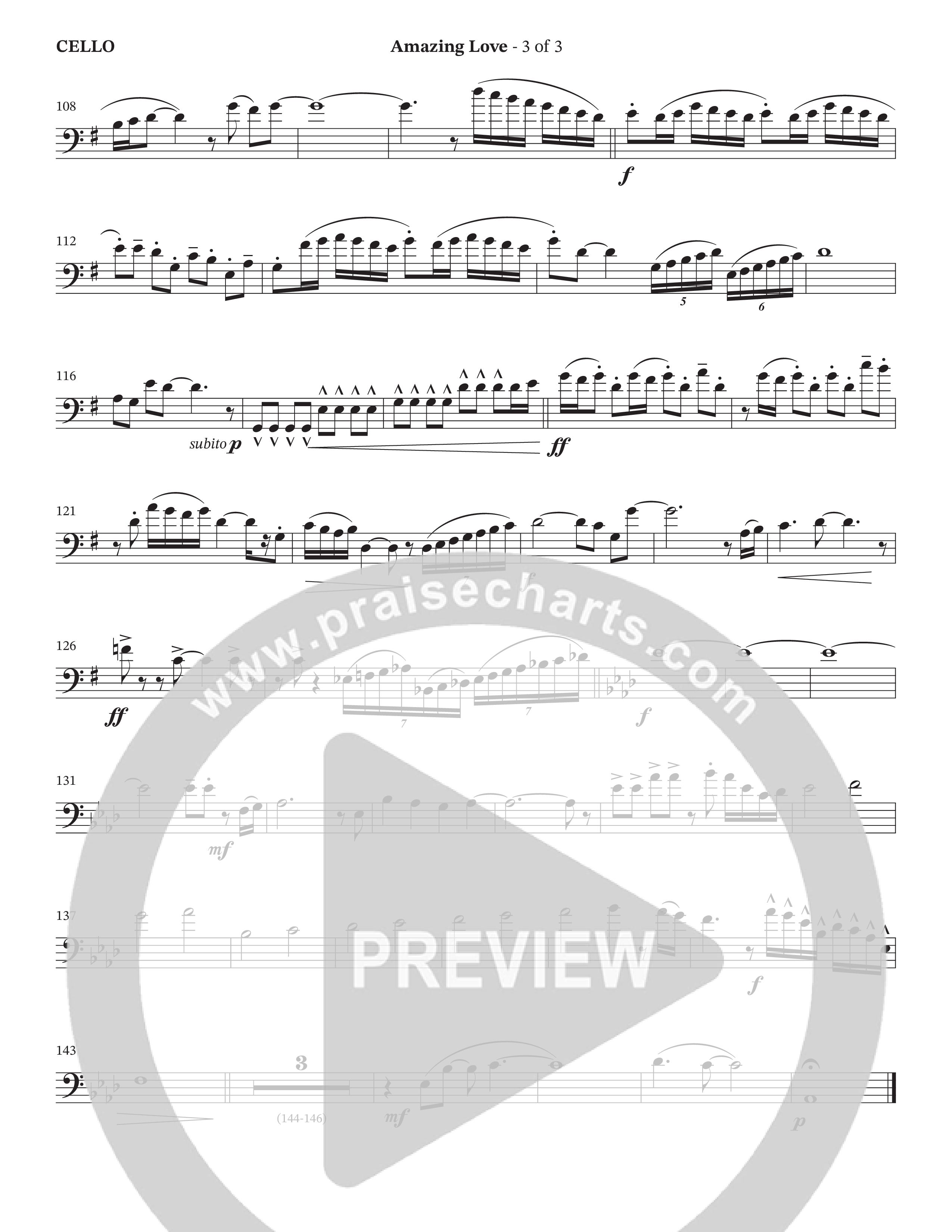 Amazing Love (Choral Anthem SATB) Cello (The Brooklyn Tabernacle Choir / Arr. Carol Cymbala / Arr. Jason Webb)