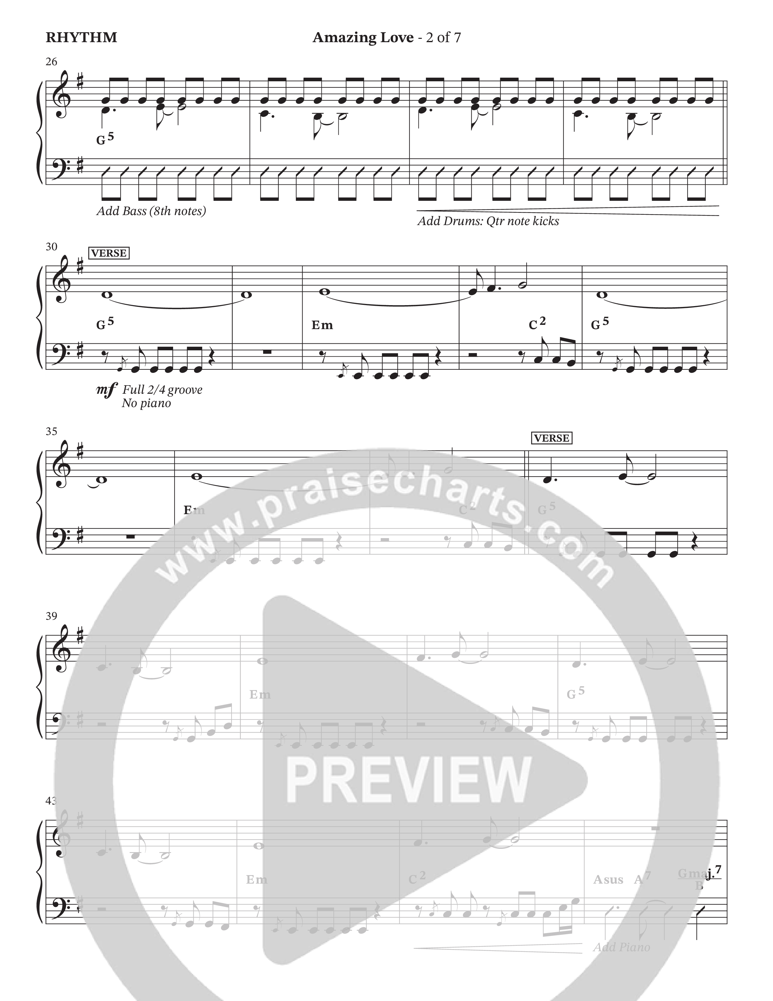 Amazing Love (Choral Anthem SATB) Rhythm Chart (The Brooklyn Tabernacle Choir / Arr. Carol Cymbala / Arr. Jason Webb)