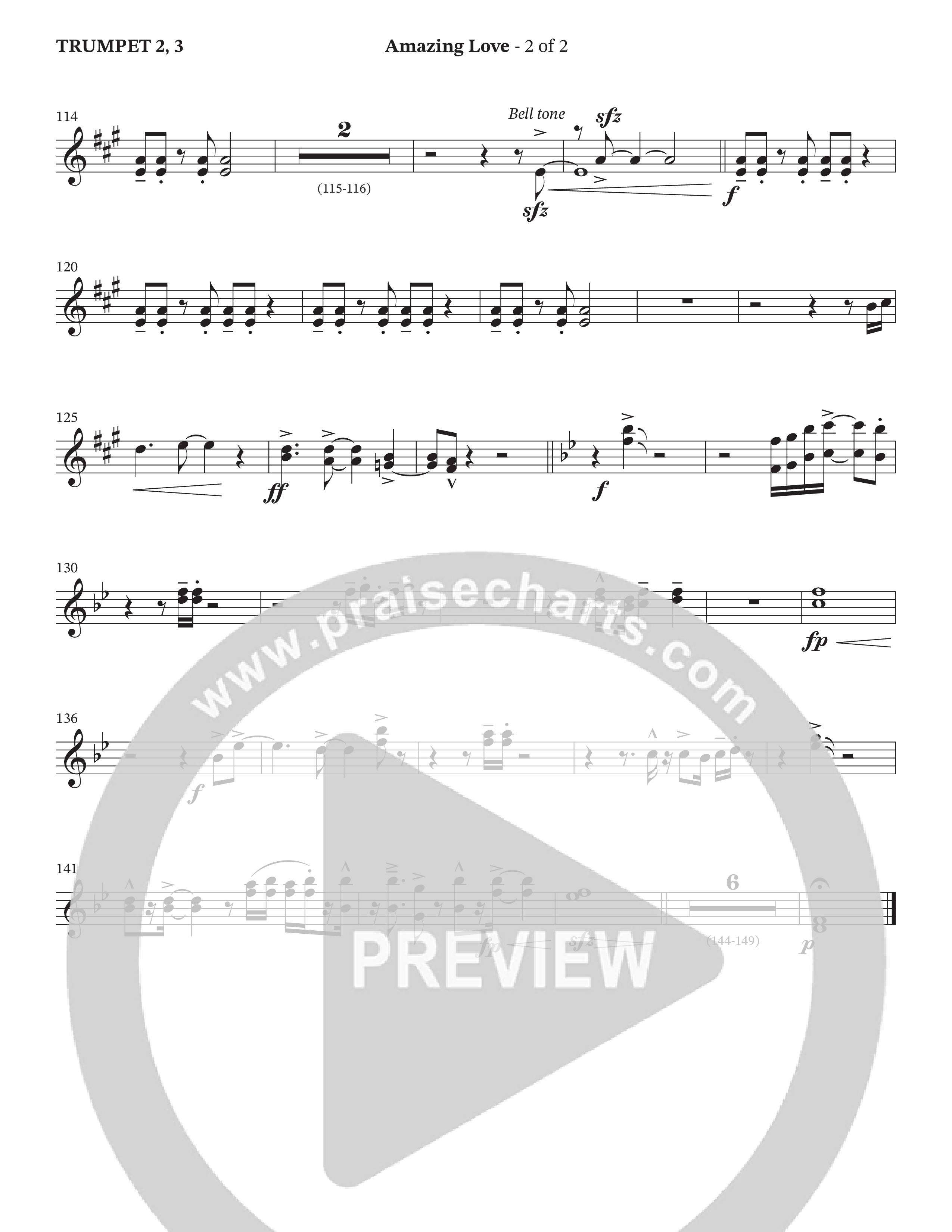 Amazing Love (Choral Anthem SATB) Trumpet 2/3 (The Brooklyn Tabernacle Choir / Arr. Carol Cymbala / Arr. Jason Webb)