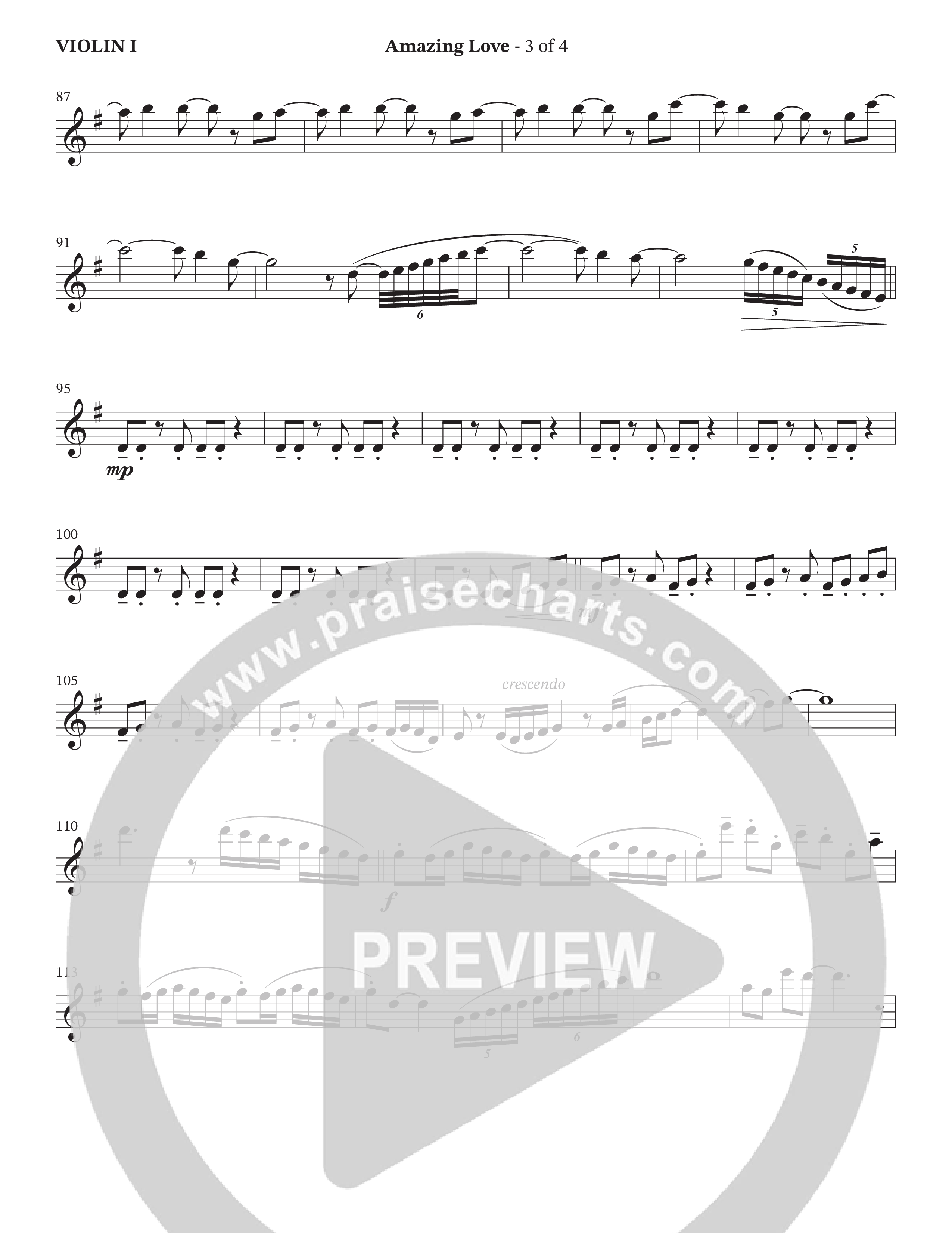 Amazing Love (Choral Anthem SATB) Violin 1 (The Brooklyn Tabernacle Choir / Arr. Carol Cymbala / Arr. Jason Webb)