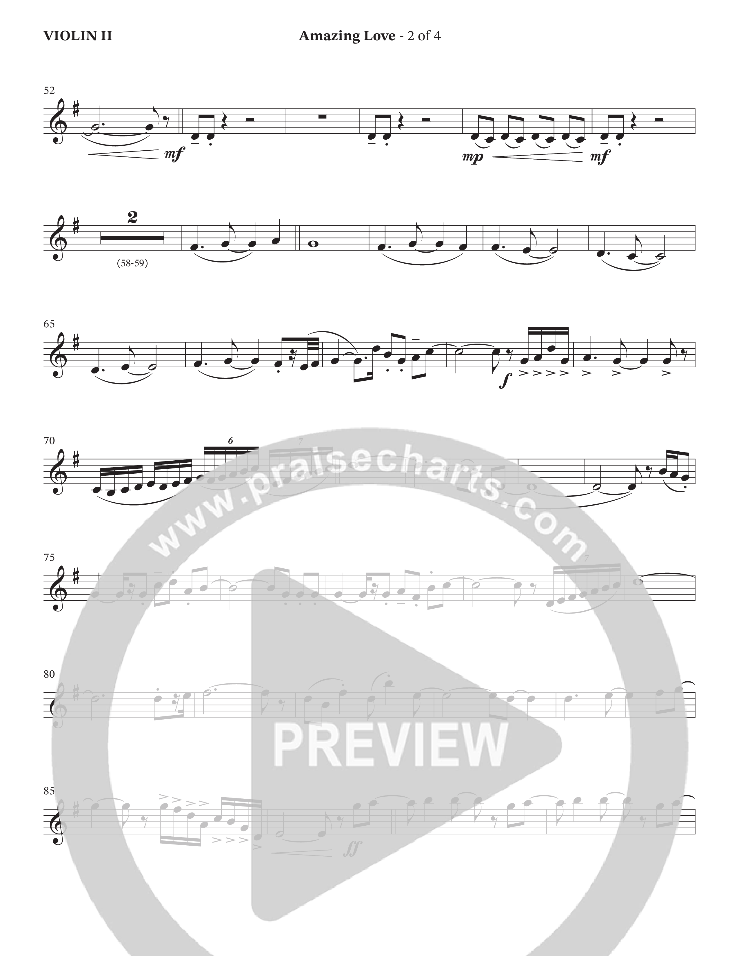 Amazing Love (Choral Anthem SATB) Violin 2 (The Brooklyn Tabernacle Choir / Arr. Carol Cymbala / Arr. Jason Webb)