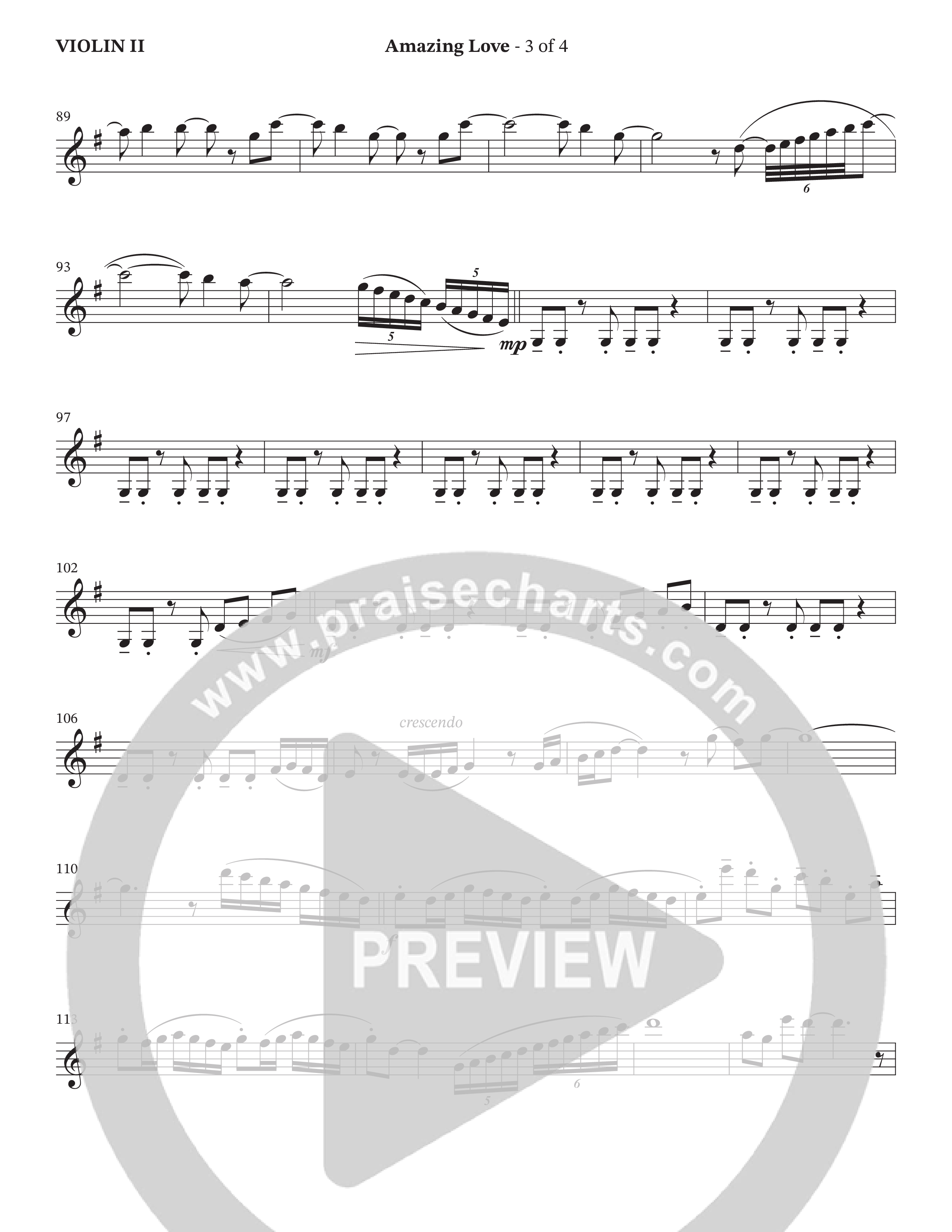 Amazing Love (Choral Anthem SATB) Violin 2 (The Brooklyn Tabernacle Choir / Arr. Carol Cymbala / Arr. Jason Webb)