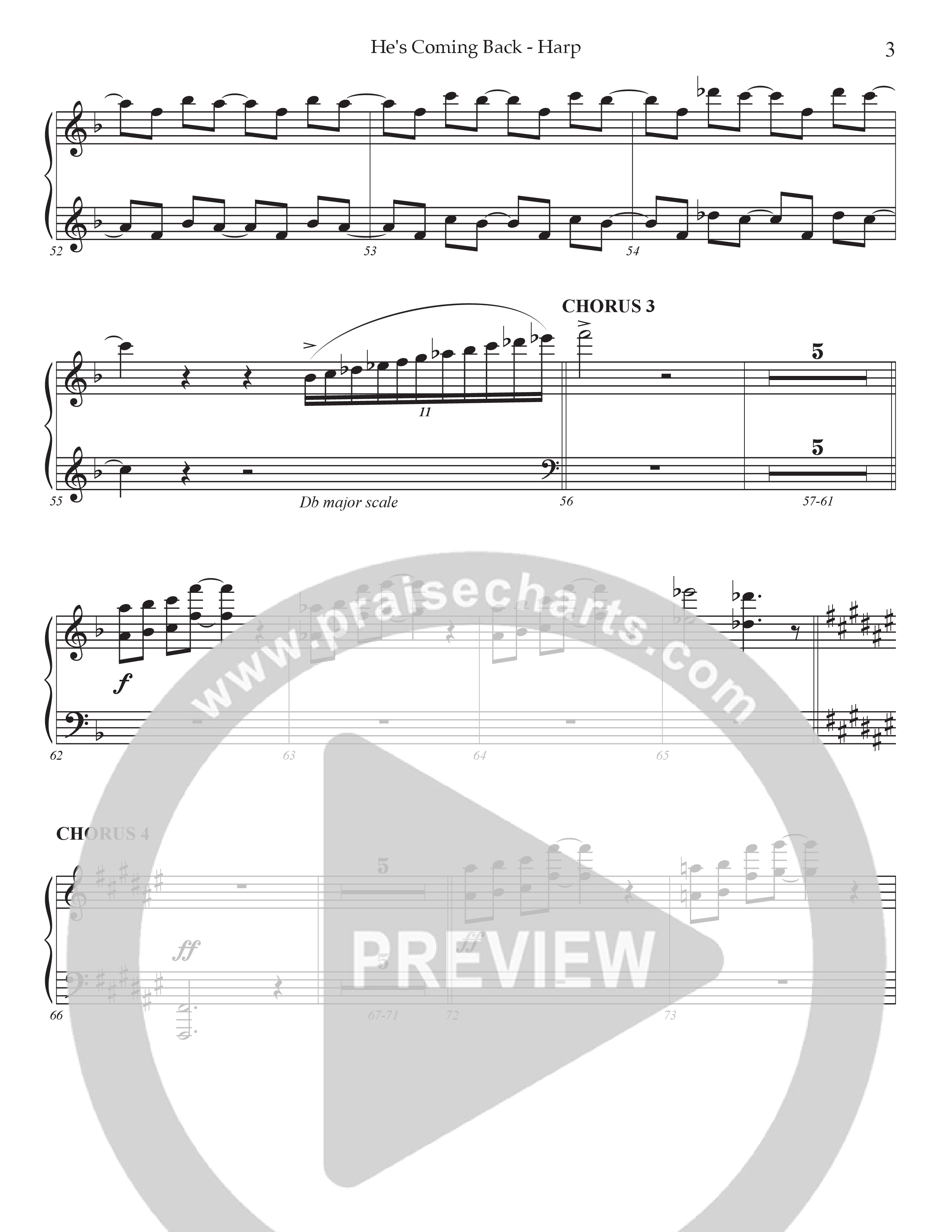 He's Coming Back (Choral Anthem SATB) Harp (Prestonwood Worship / Arr. Jonathan Walker)