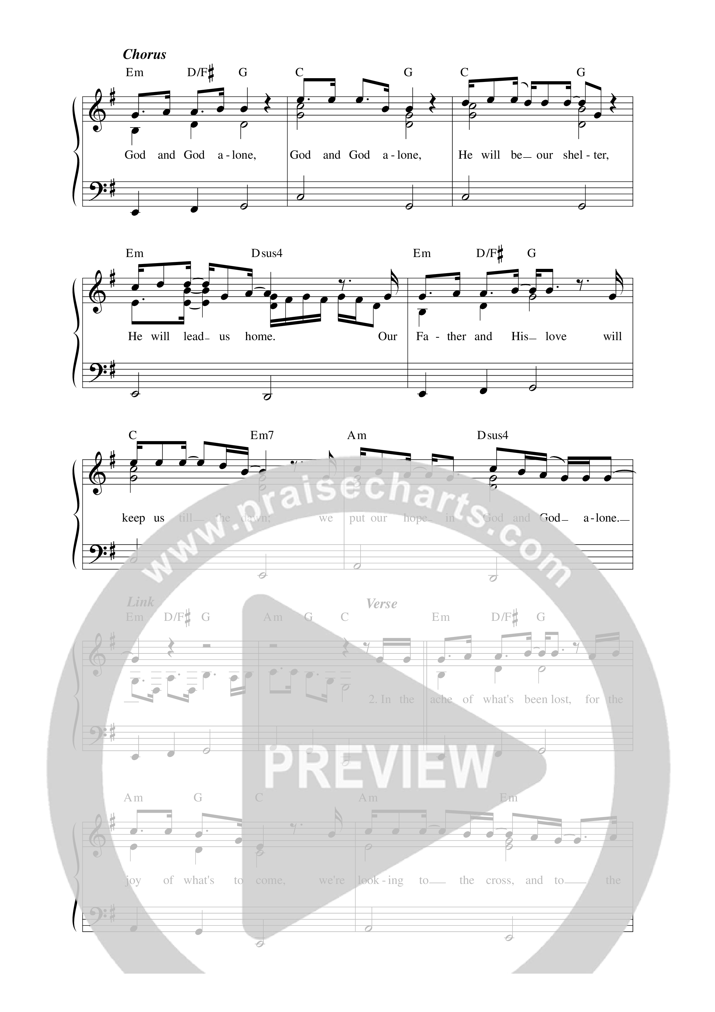 God and God Alone Lead Sheet Melody (Aaron Williams)