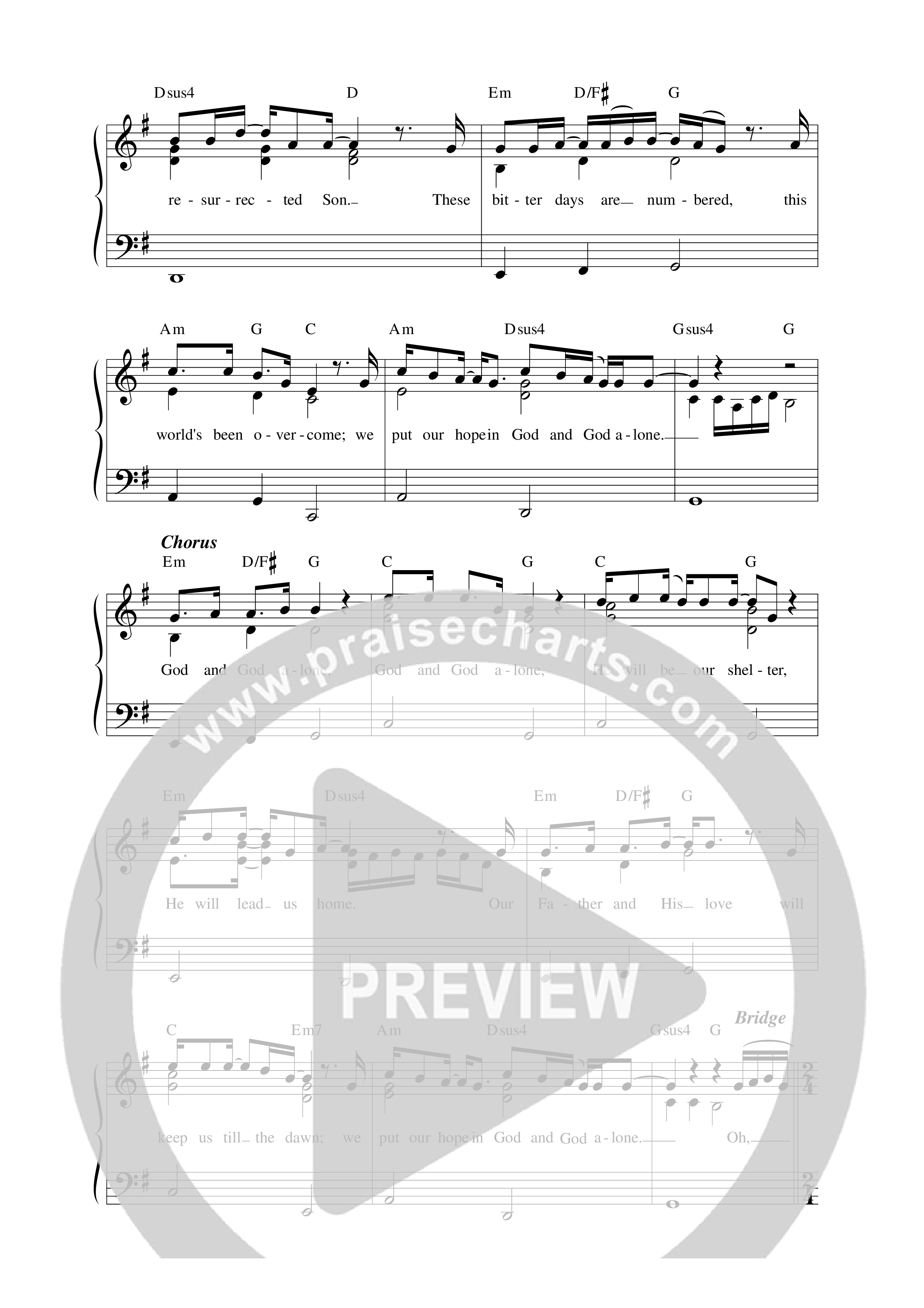 God and God Alone Lead Sheet Melody (Aaron Williams)