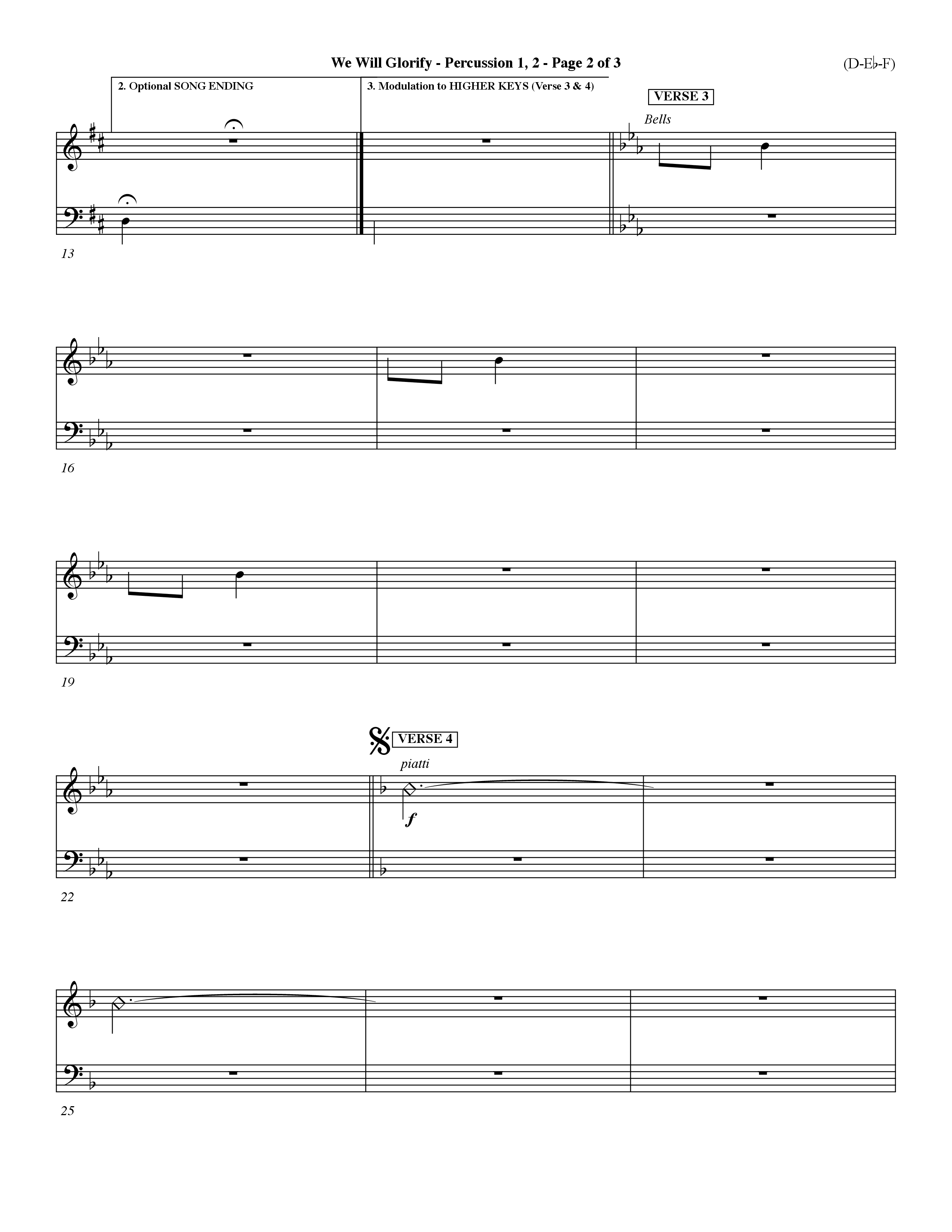 We Will Glorify (Choral Anthem SATB) Percussion 1/2 (Word Music Choral / Orch. Dave Williamson / Orch. Andrew High)