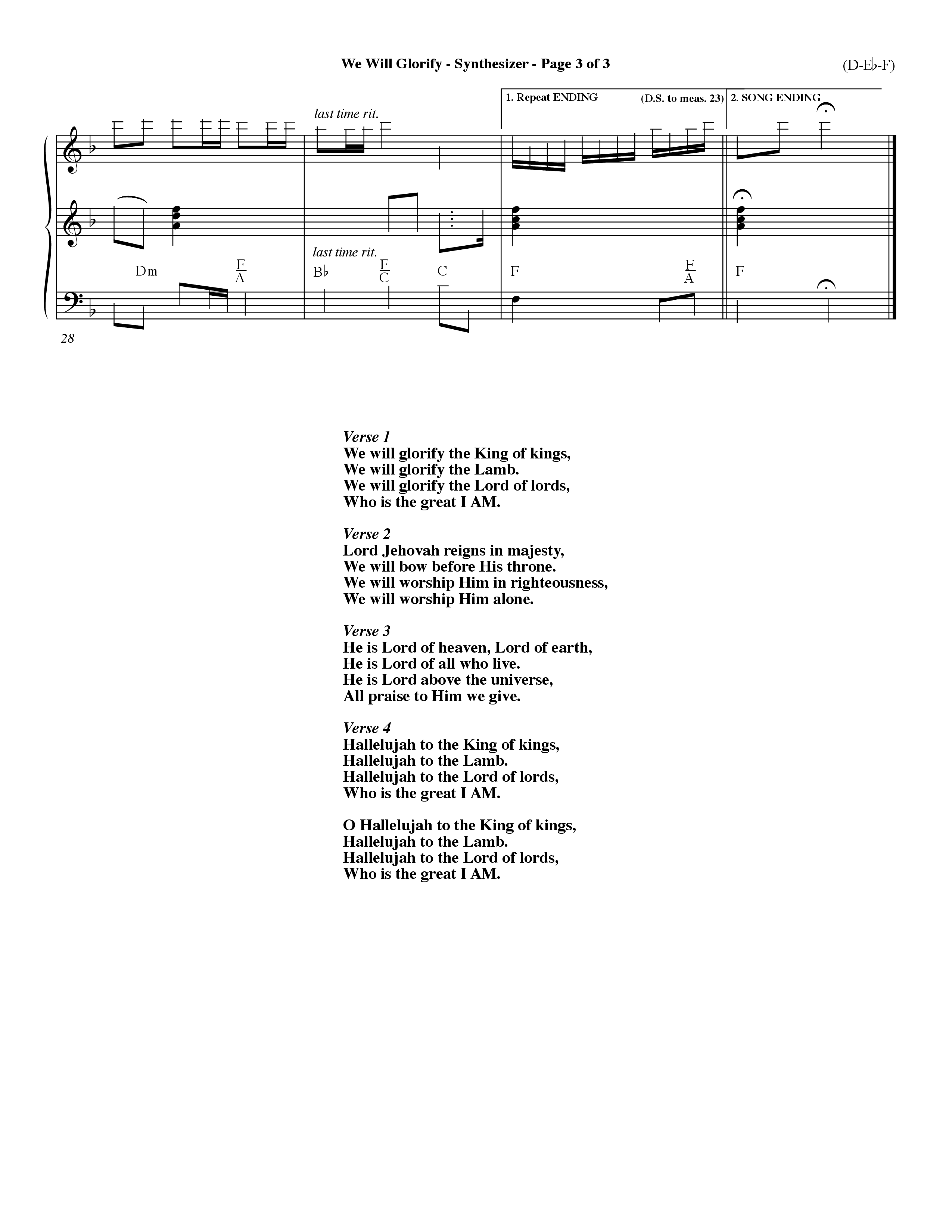 We Will Glorify (Choral Anthem SATB) Synth (Word Music Choral / Orch. Dave Williamson / Orch. Andrew High)
