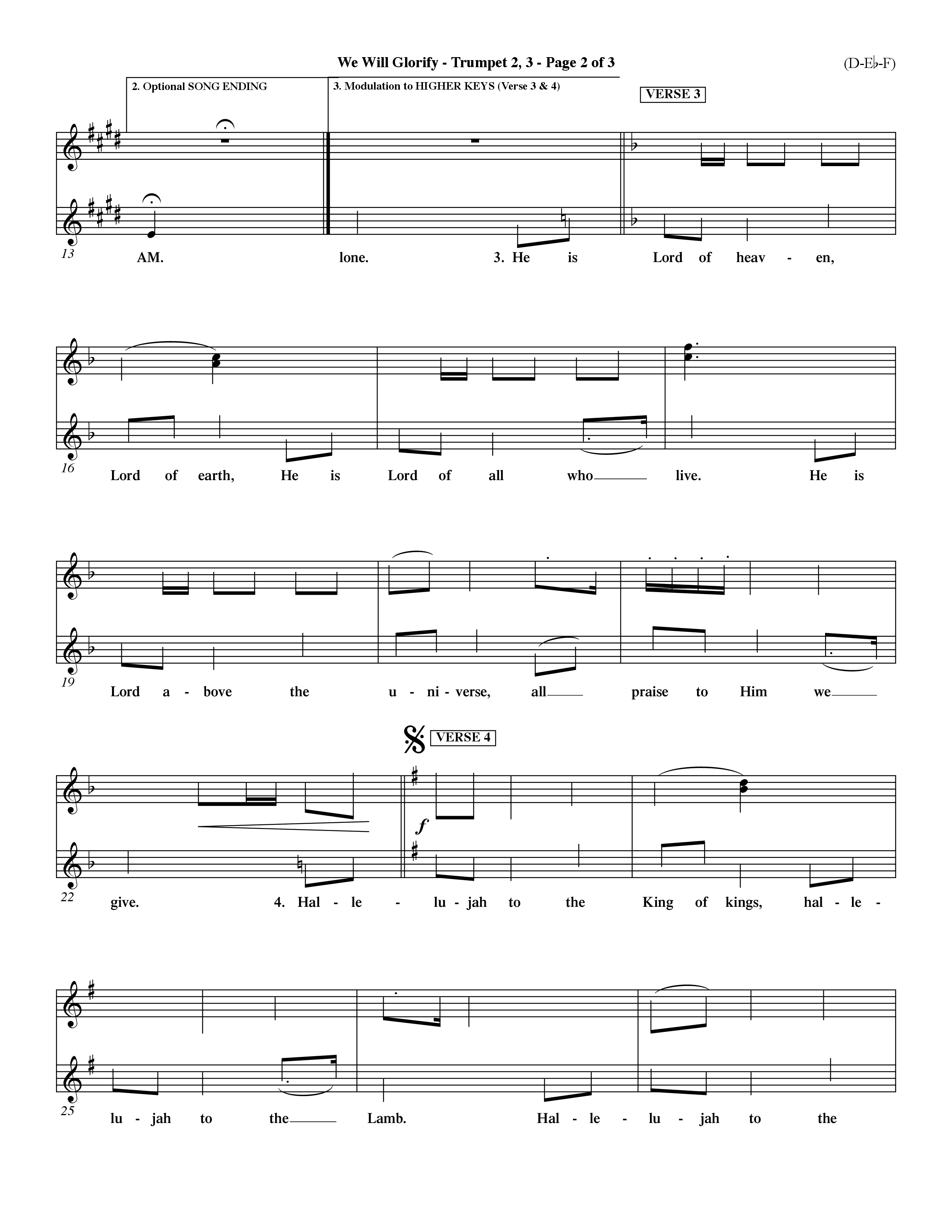 We Will Glorify (Choral Anthem SATB) Trumpet 2/3 (Word Music Choral / Orch. Dave Williamson / Orch. Andrew High)
