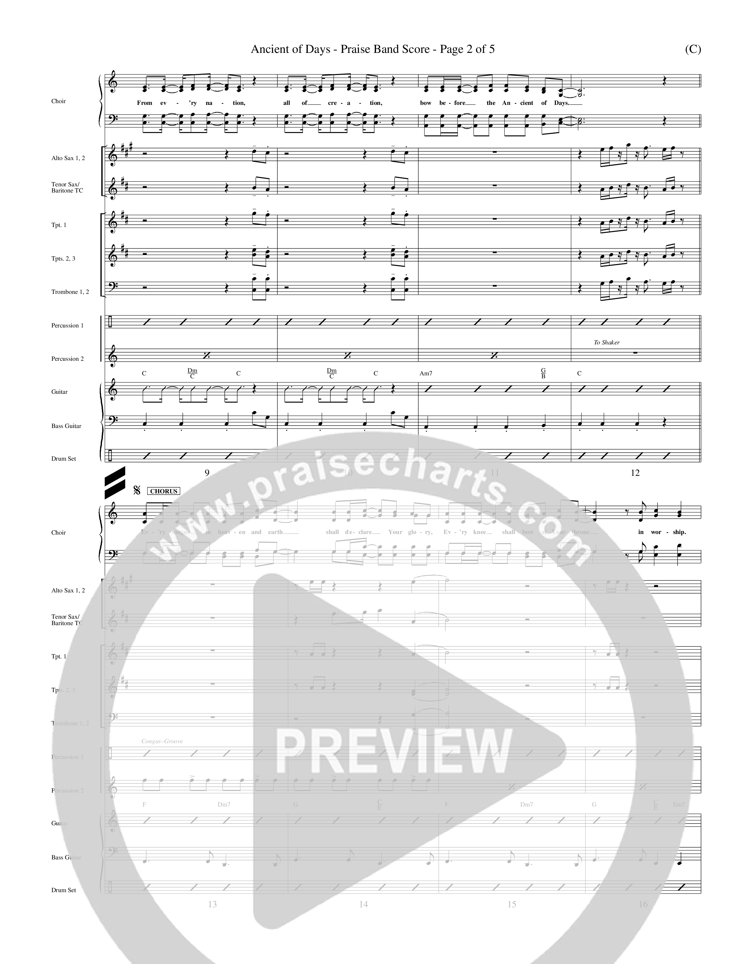 Ancient Of Days (Choral Anthem SATB) PraiseBand (incl. Brass) (Word Music Choral / Orch. Dave Williamson)