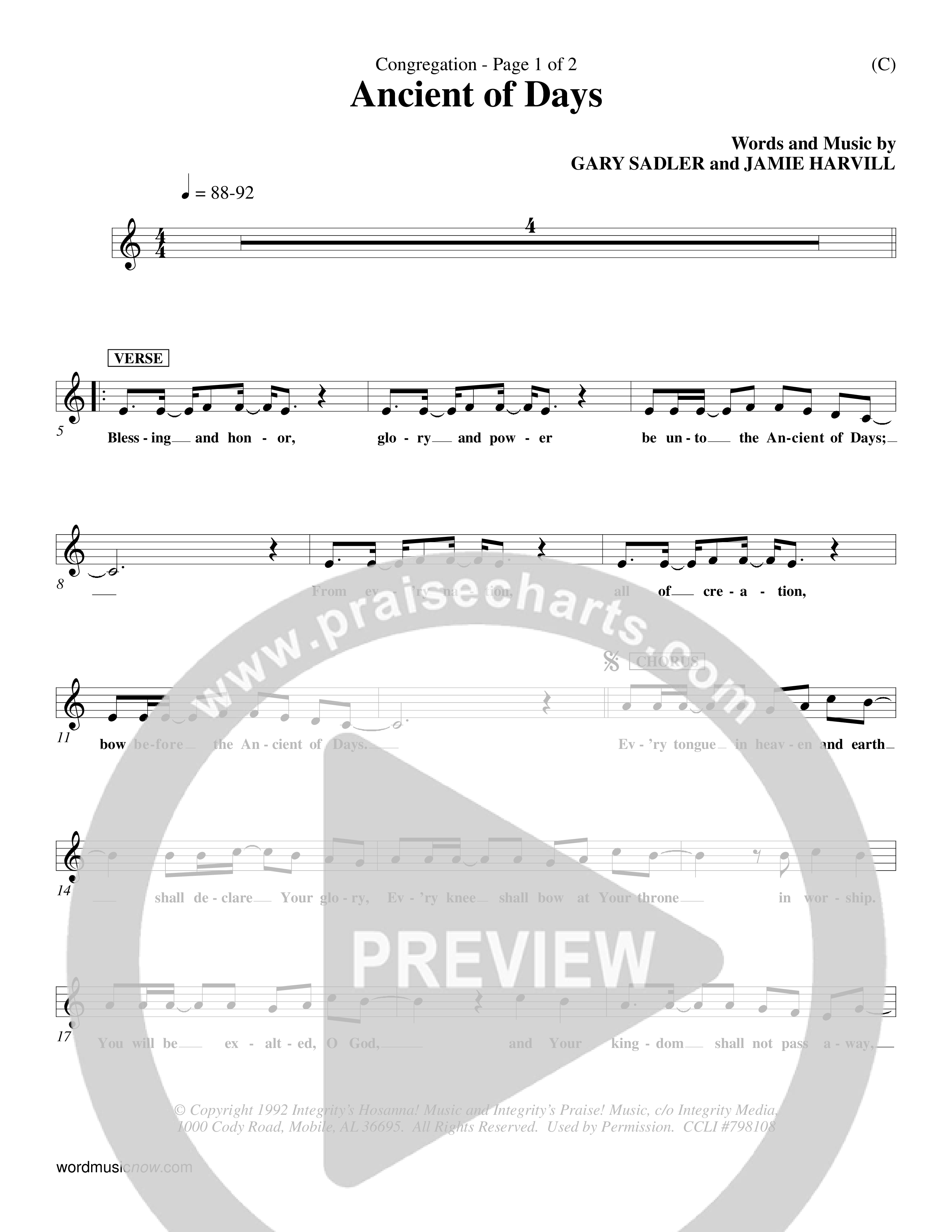 Ancient Of Days (Choral Anthem SATB) Rhythm Pack (Word Music Choral / Orch. Dave Williamson)