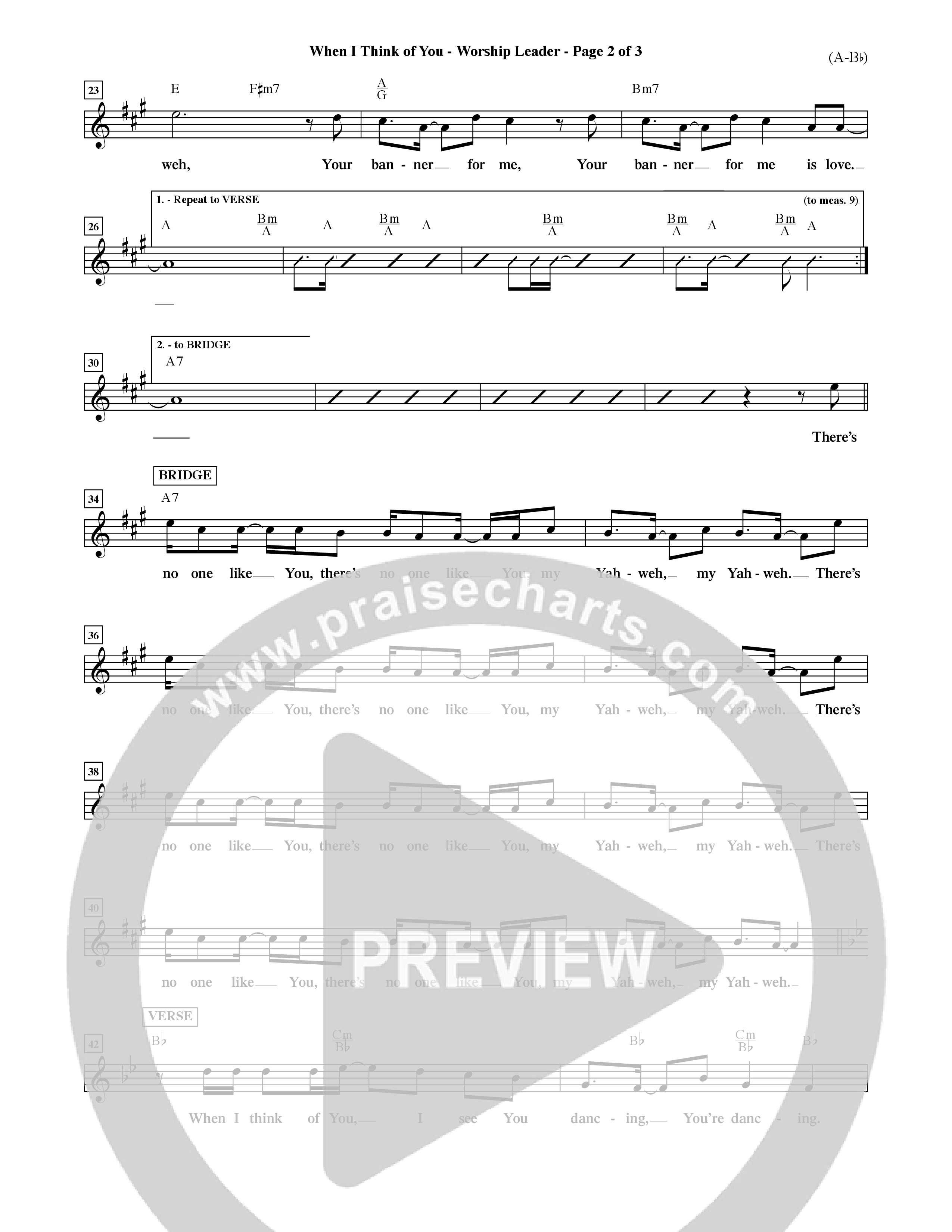 When I Think Of You (Choral Anthem SATB) Rhythm Pack (Word Music Choral / Orch. David Shipps)