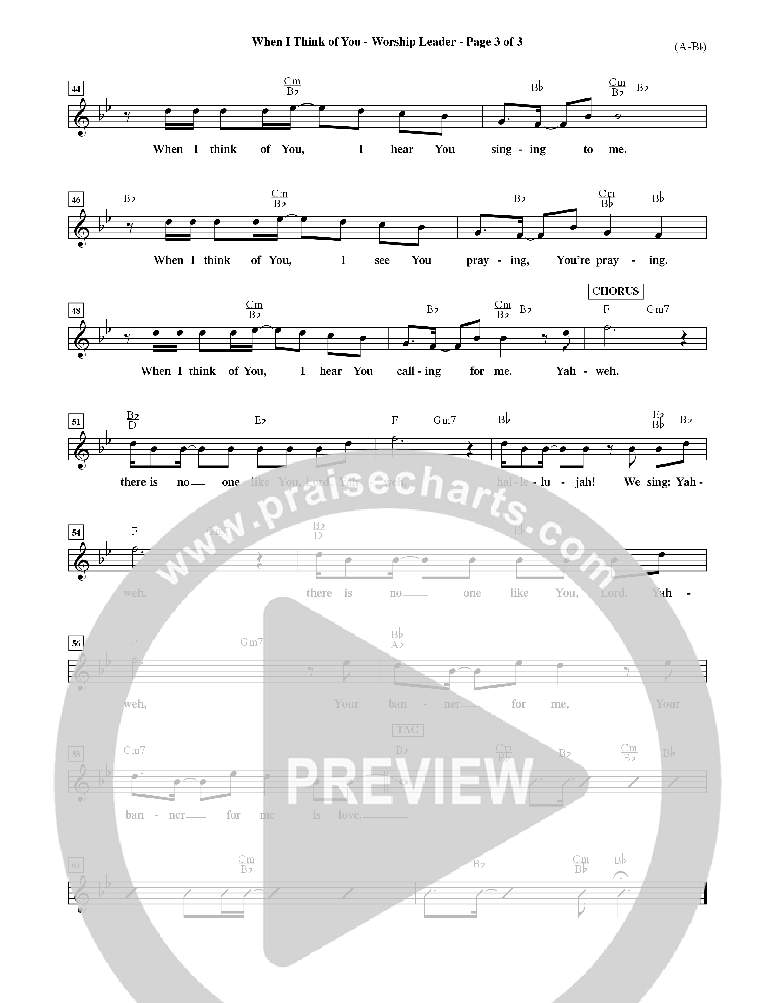 When I Think Of You (Choral Anthem SATB) Rhythm Pack (Word Music Choral / Orch. David Shipps)