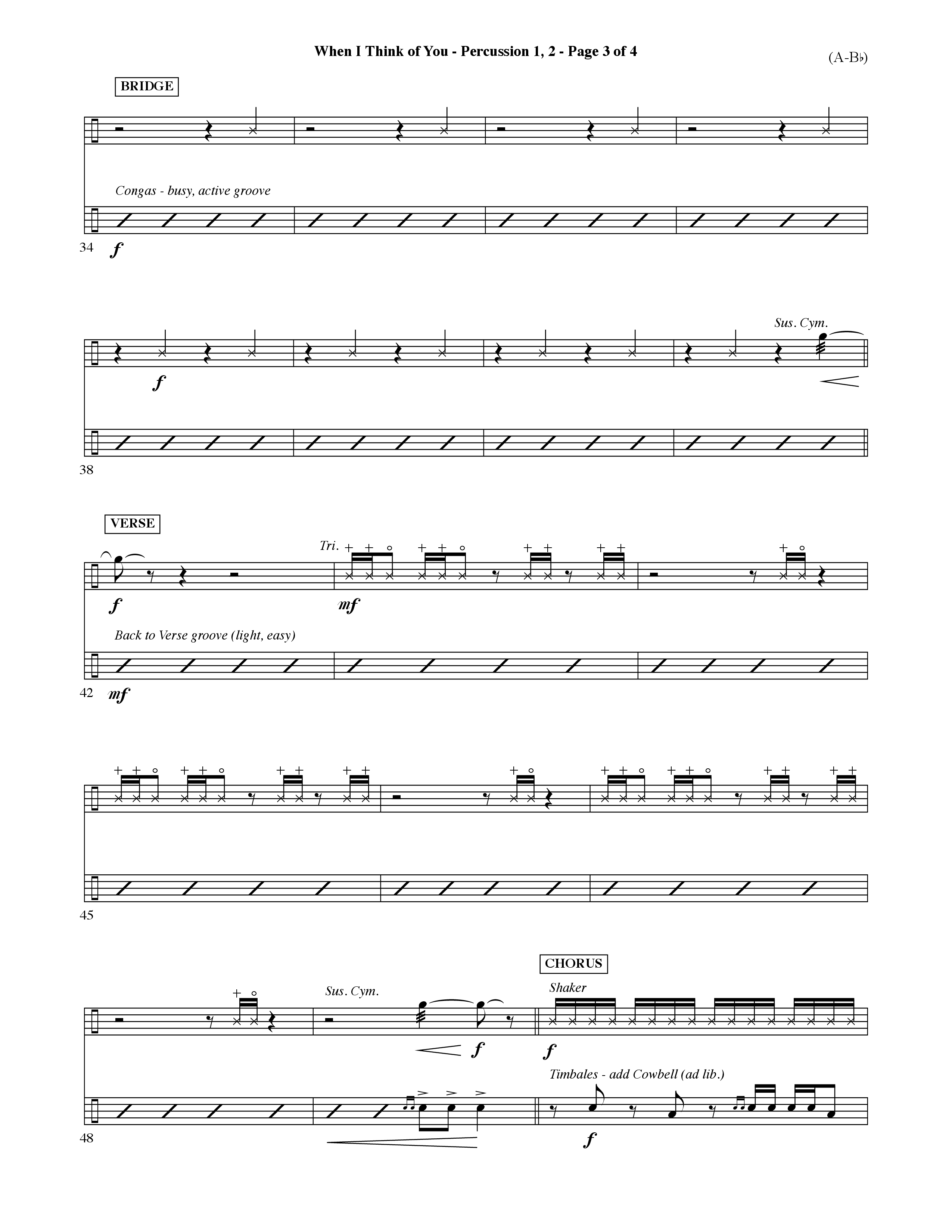 When I Think Of You (Choral Anthem SATB) Percussion 1/2 (Word Music Choral / Orch. David Shipps)