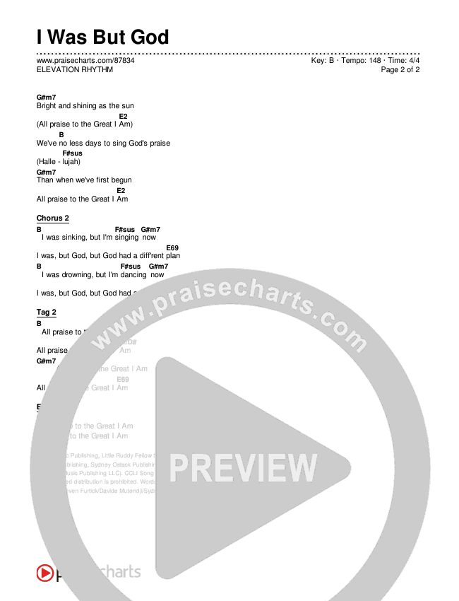 I Was But God Chords & Lyrics (ELEVATION RHYTHM)