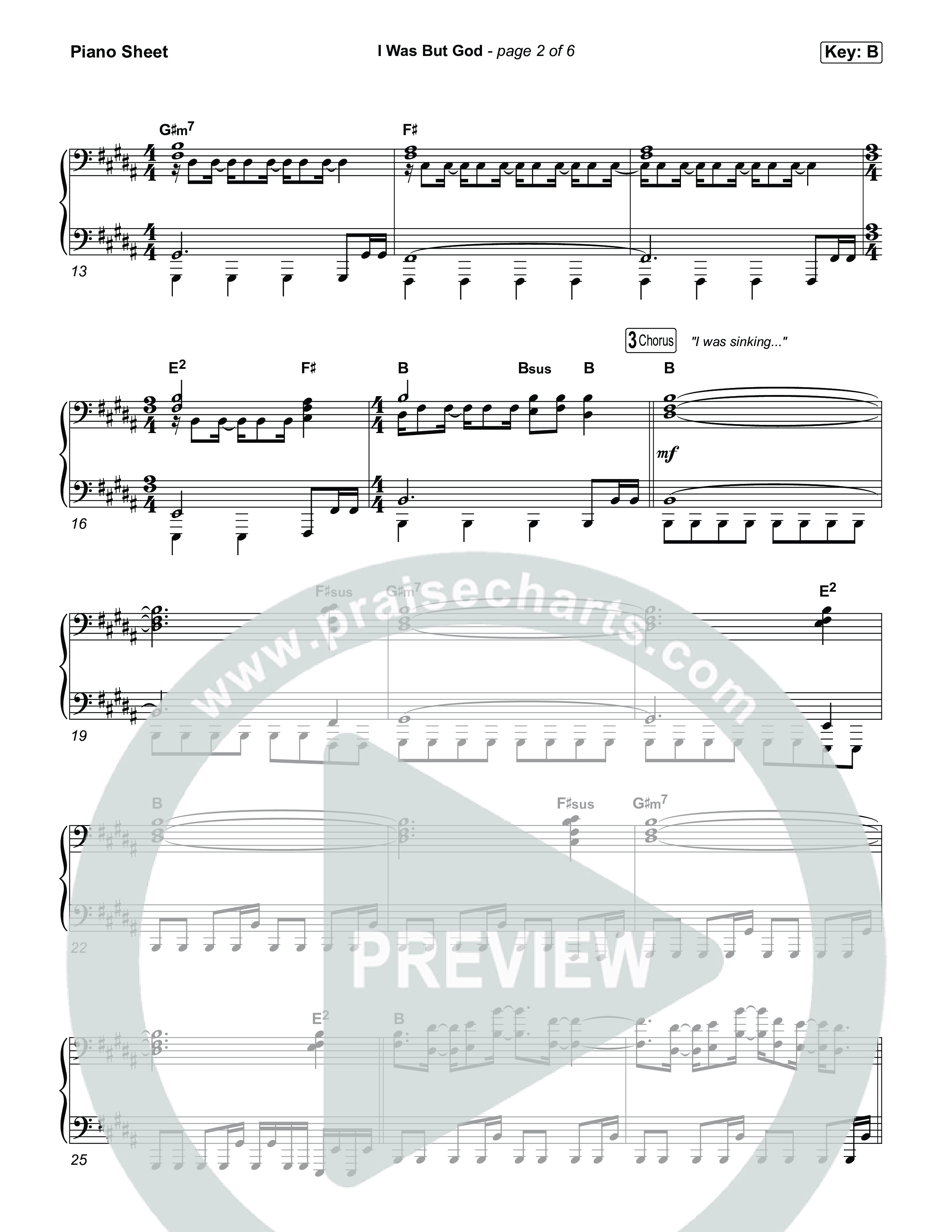 I Was But God Piano Sheet (ELEVATION RHYTHM)
